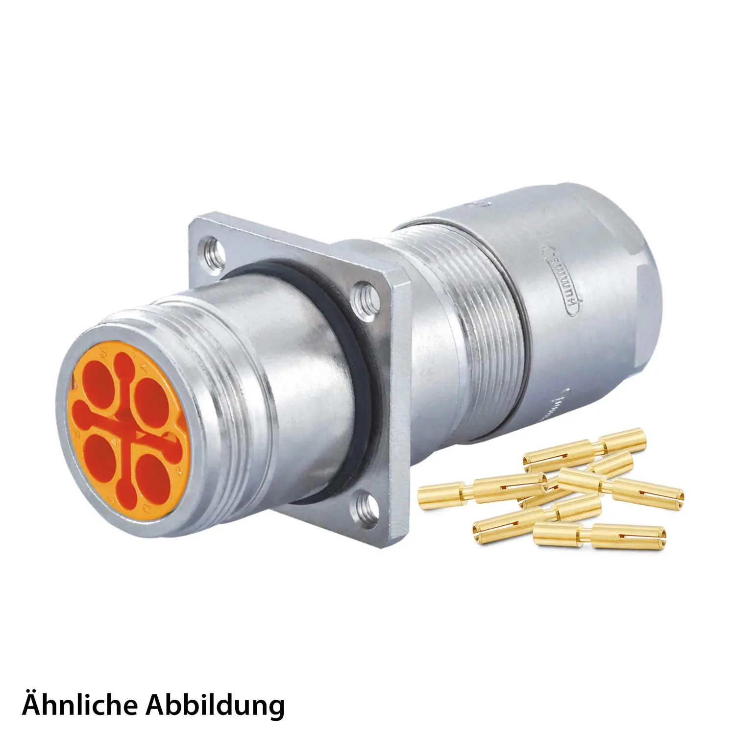 Produktfoto 1 von 799910700K HUMMEL SET inkl. Kontakte M16 Wanddurchführung Kupplung, Crimpein. gerade Polzahl 3+4+PE, Buchse Hinterwand, Kabelabgang gerade, Klemmbereich 5,0mm - 9,0mm
