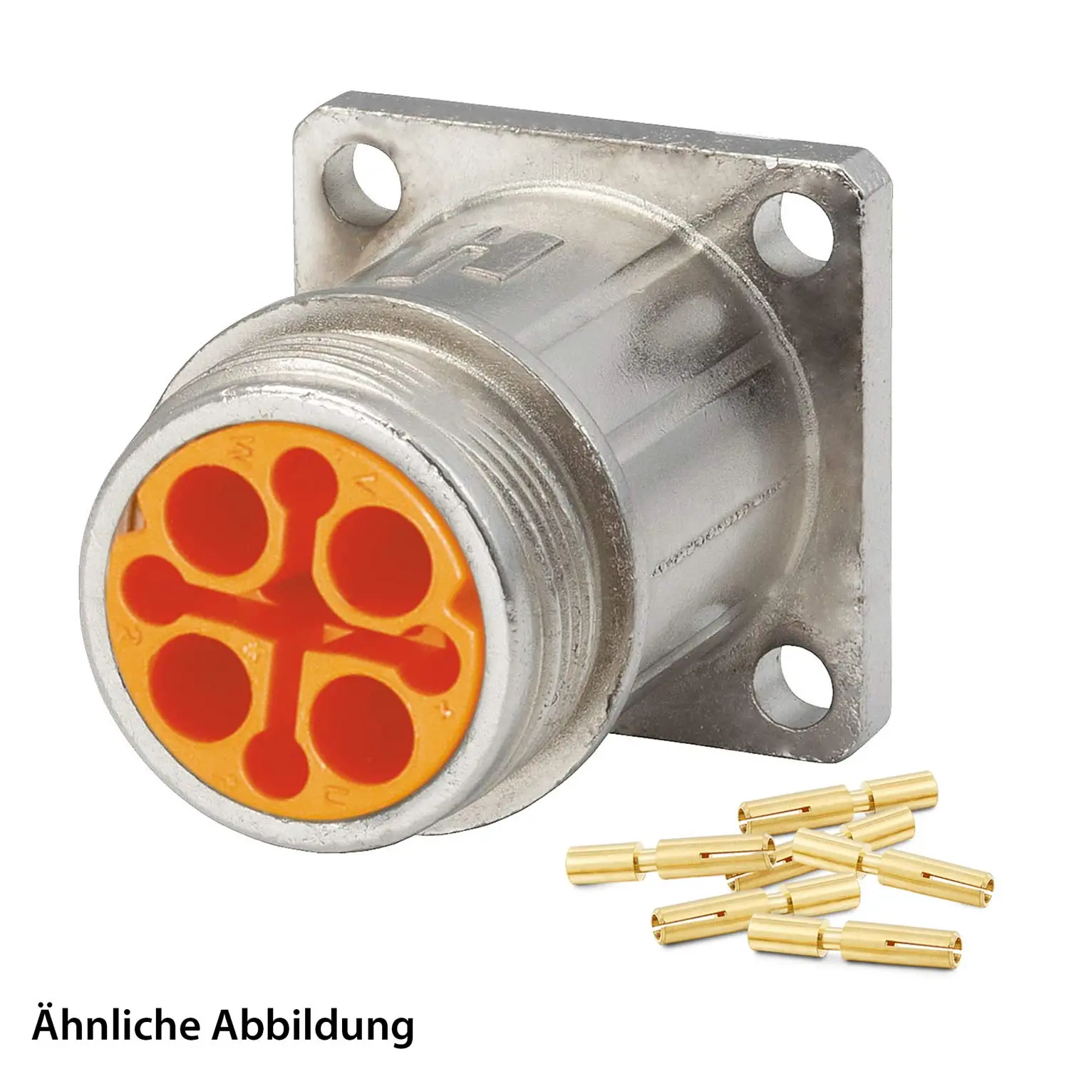 799910814K HUMMEL SET inkl. Kontakte M16 Gerätesteckverbinder, Crimpeinsatz gerade Polzahl 3+4+PE, Buchse Vorderwand