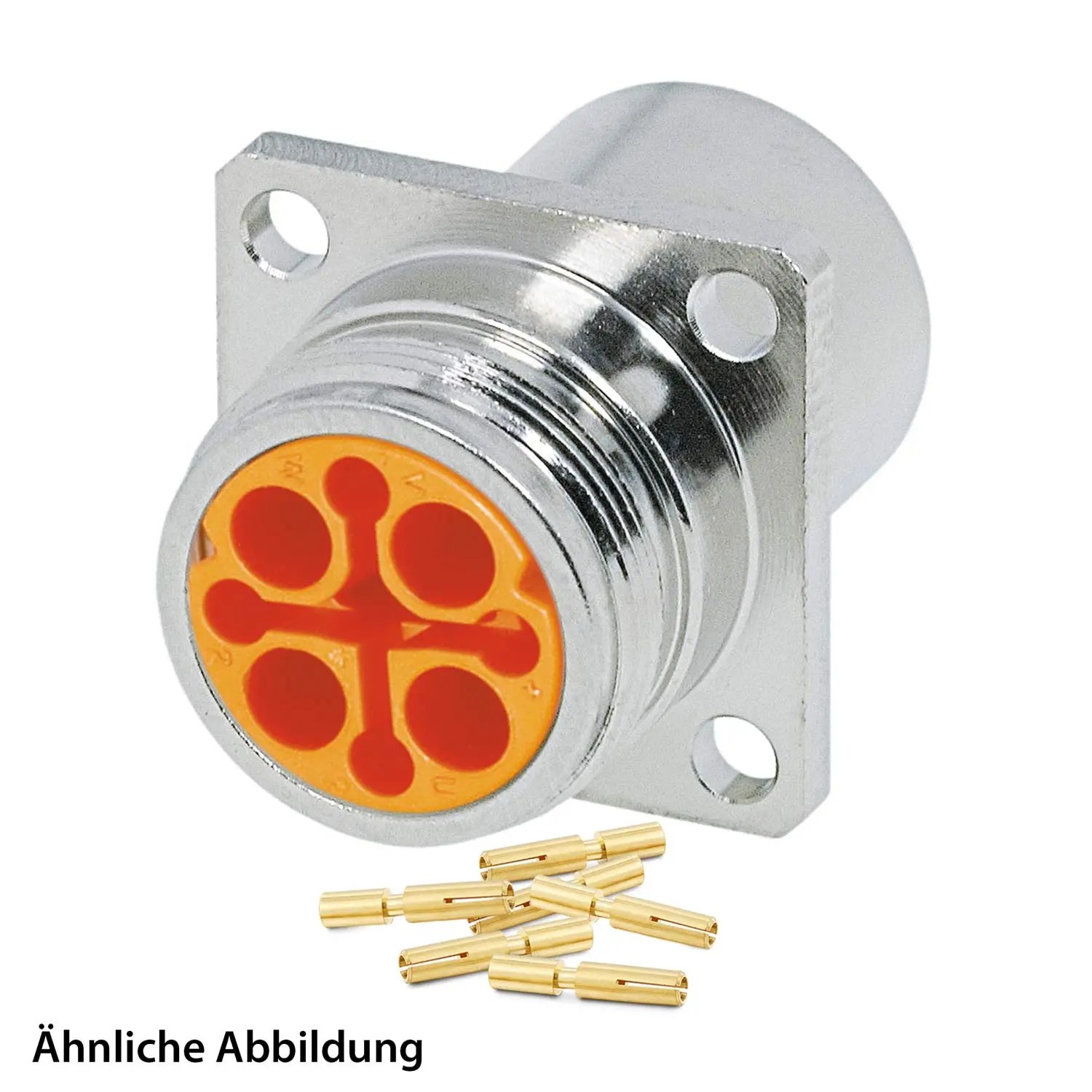 799910845K HUMMEL SET inkl. Kontakte M16 Gerätesteckverbinder, Crimpeinsatz gerade Polzahl 3+4+PE, Buchse Vorderwand