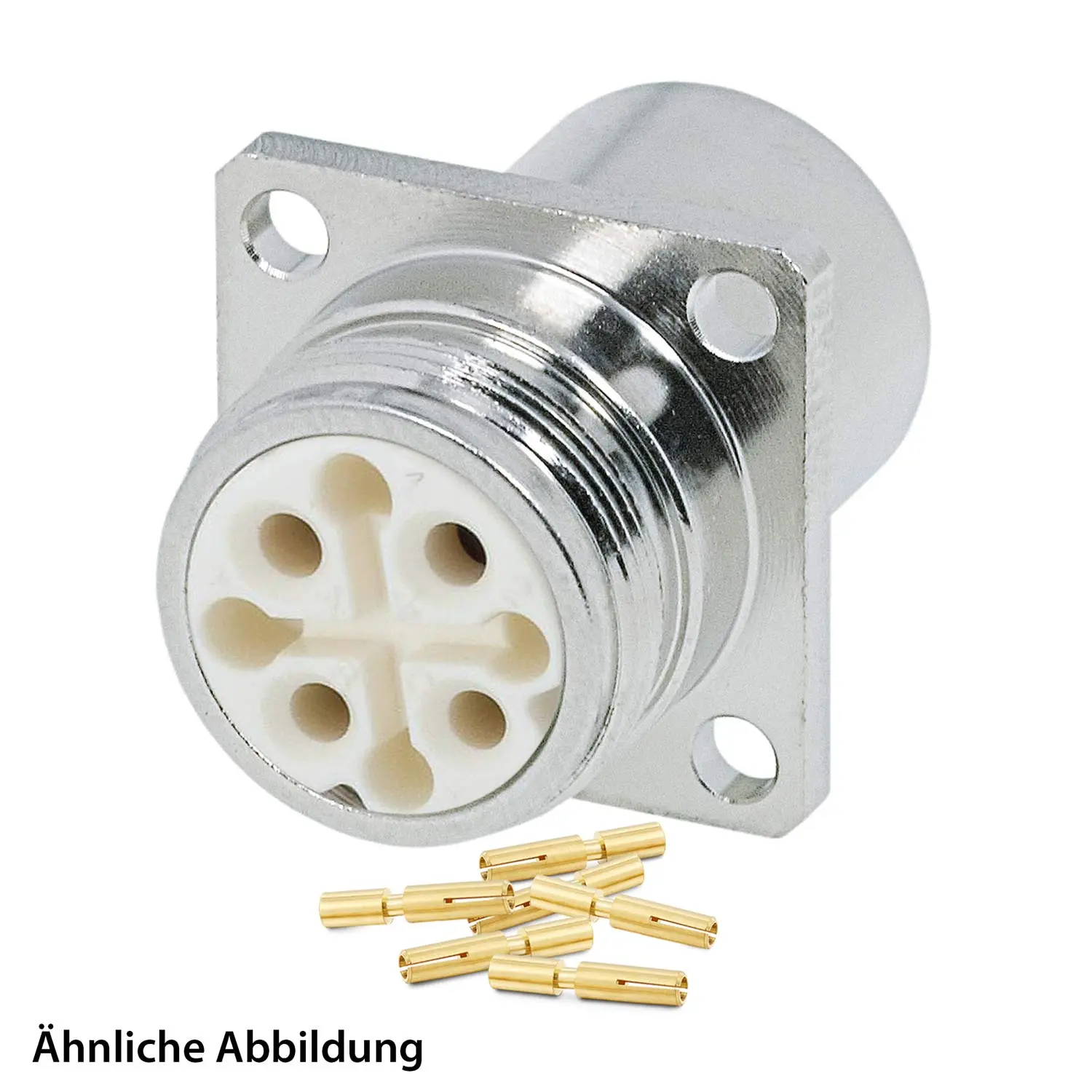 Produktfoto 1 von 799910843K HUMMEL SET inkl. Kontakte M16 Gerätesteckverbinder, Crimpeinsatz gerade Polzahl 3+4+PE, Buchse Vorderwand