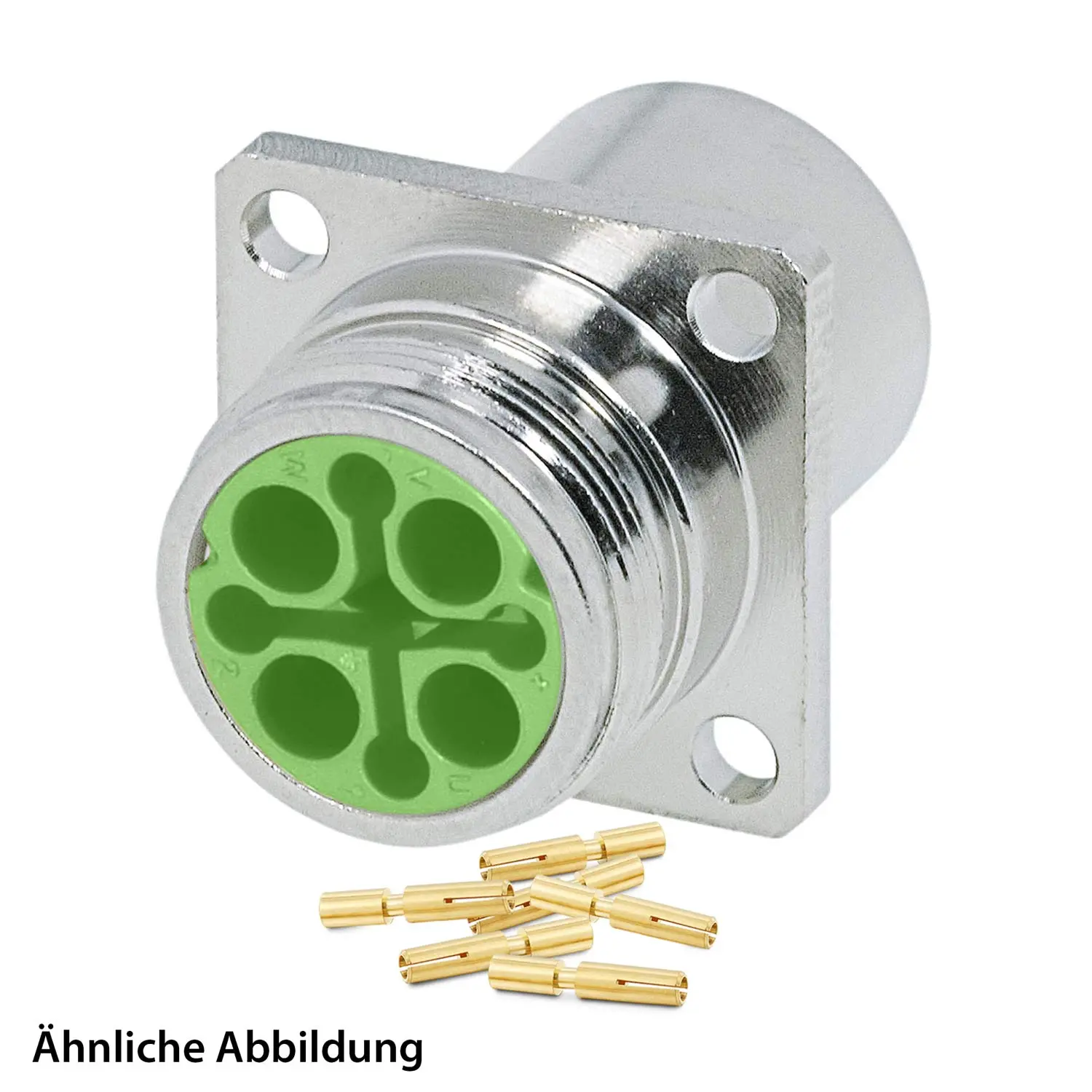 Produktfoto 1 von 799910853K HUMMEL SET inkl. Kontakte M16 Gerätesteckverbinder, Crimpeinsatz gerade Polzahl 10-pol., Buchse Vorderwand