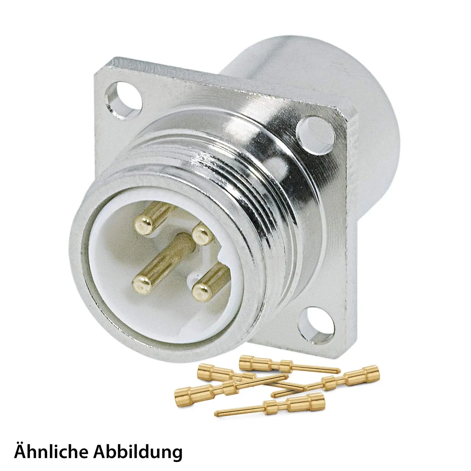Produktfoto 1 von 799910842K HUMMEL SET inkl. Kontakte M16 Gerätesteckverbinder, Crimpeinsatz gerade Polzahl 3+4+PE, Stift Vorderwand
