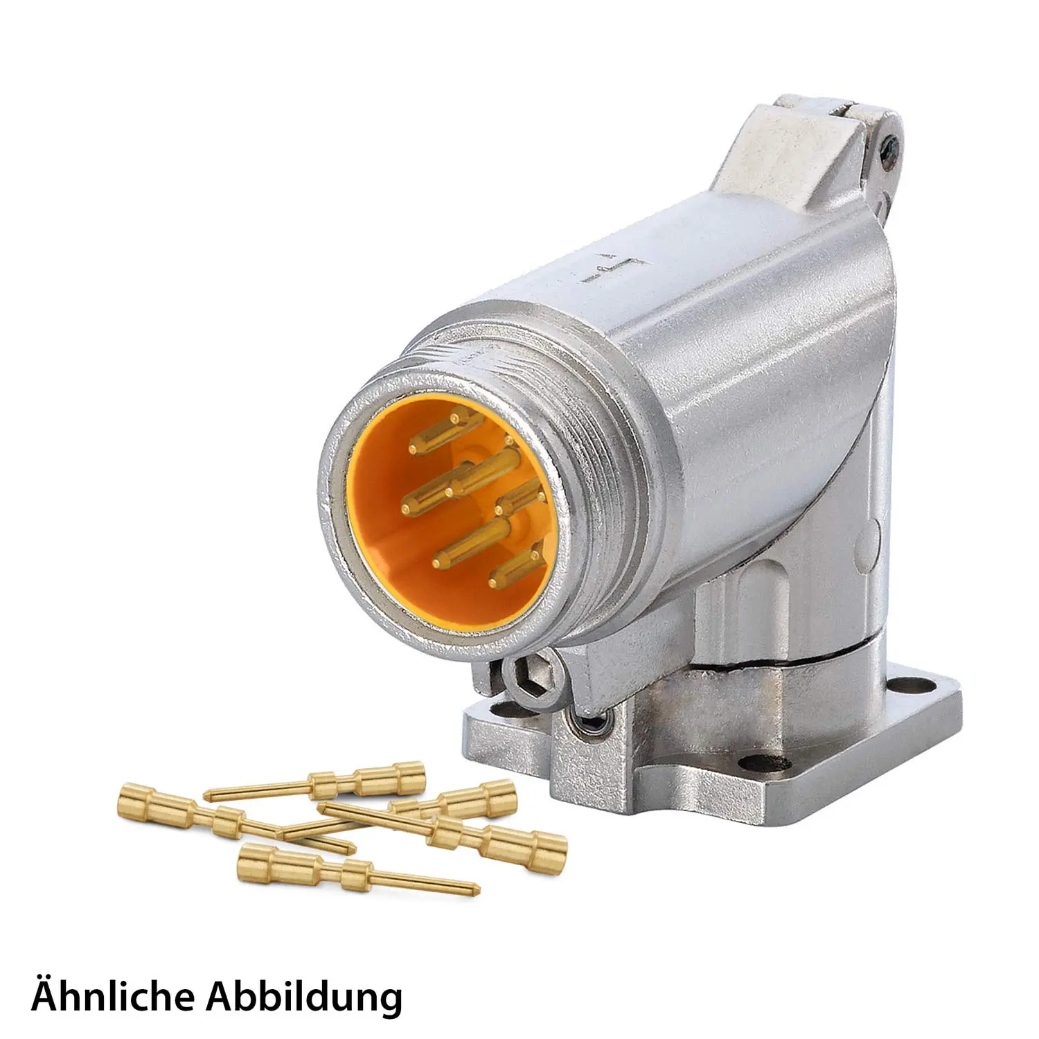 Produktfoto 1 von 799910902K HUMMEL SET inkl. Kontakte M16 Gerätesteckverbinder, Crimpeinsatz gewinkelt Polzahl 6+PE, Stift drehbar um 315 Grad Vorderwand