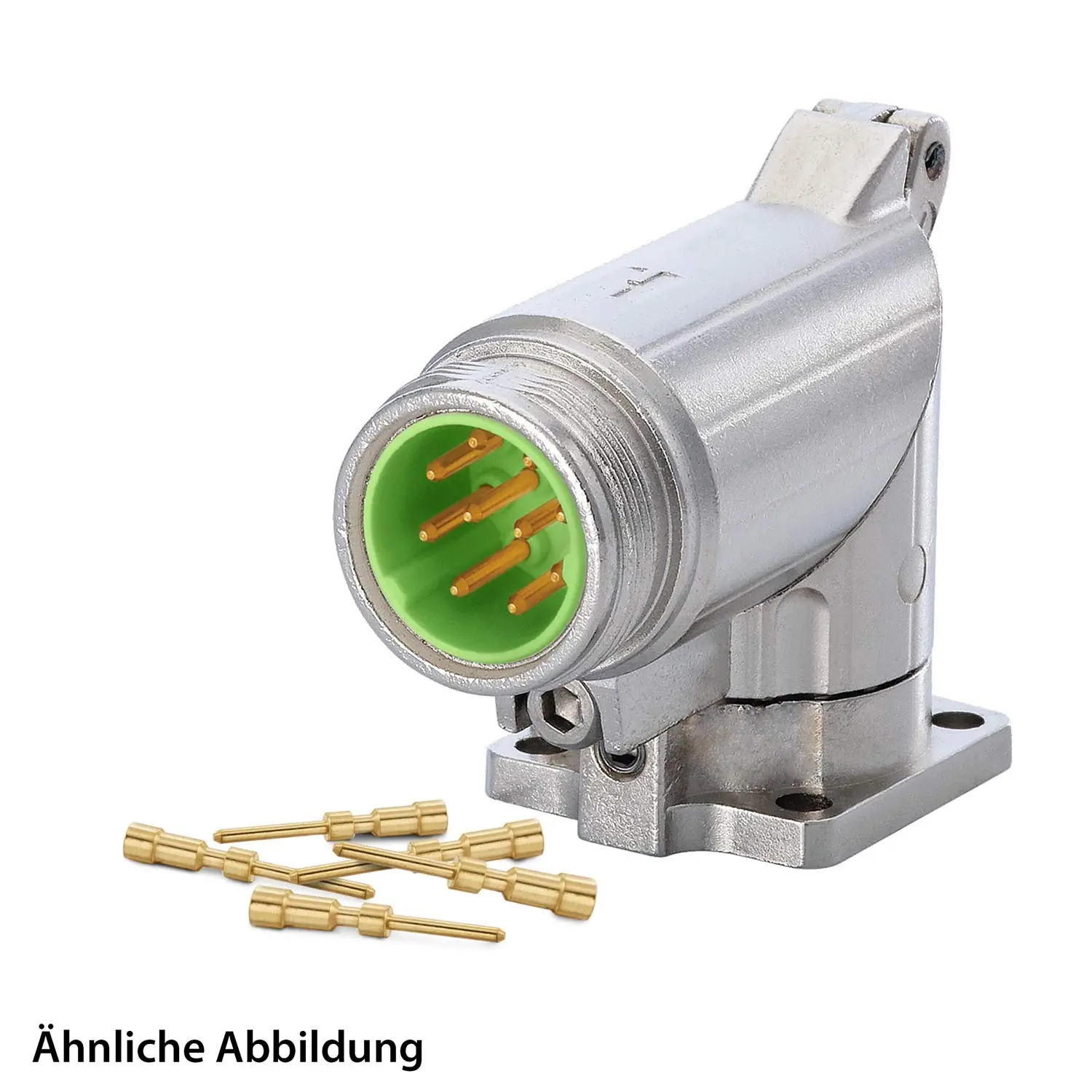 Produktfoto 1 von 799910879K HUMMEL SET inkl. Kontakte M16 Gerätesteckverbinder, Crimpeinsatz gewinkelt Polzahl 10-pol., Stift drehbar um 315 Grad Vorderwand