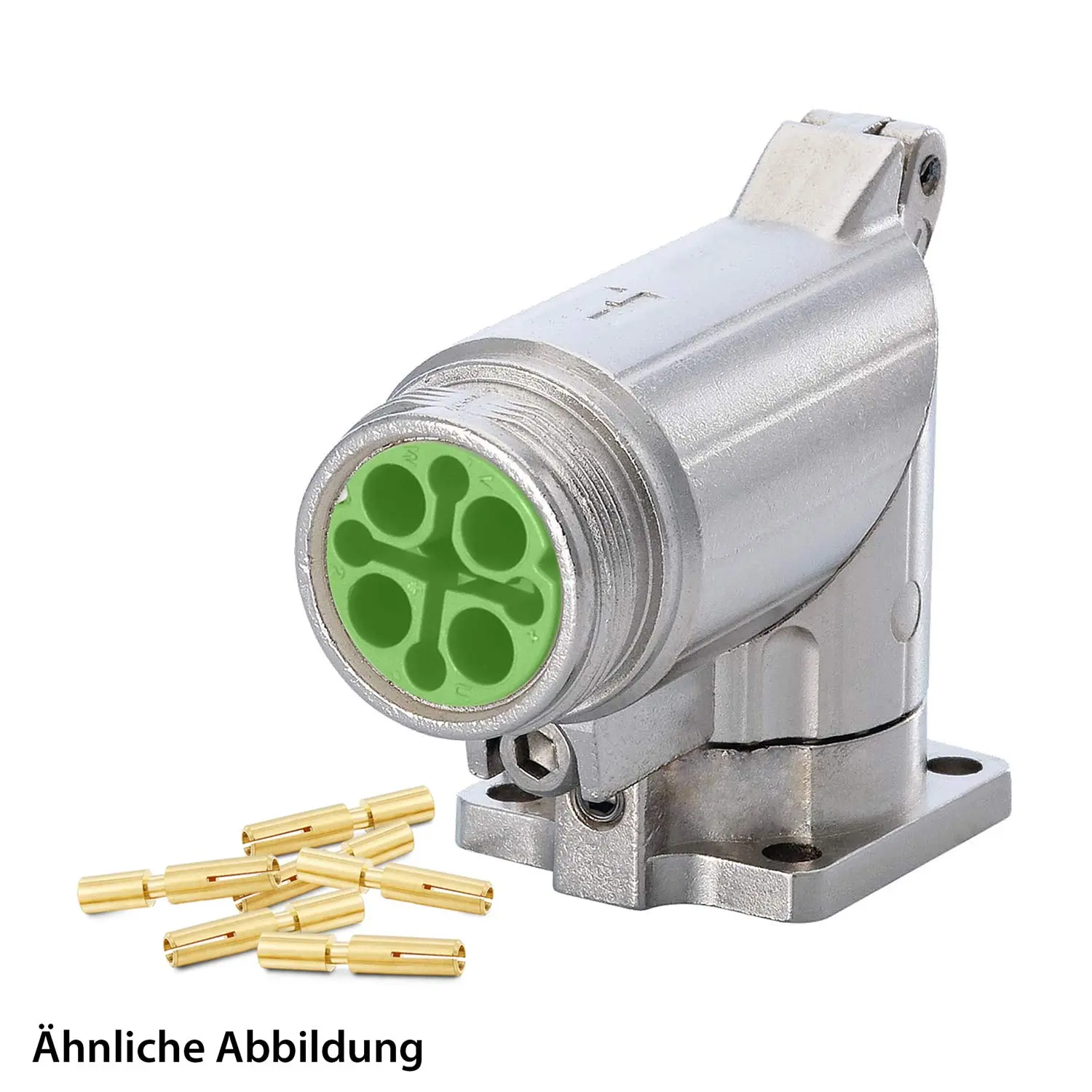 Produktfoto 1 von 799910880K HUMMEL SET inkl. Kontakte M16 Gerätesteckverbinder, Crimpeinsatz gewinkelt Polzahl 10-pol., Buchse drehbar um 315 Grad Vorderwand