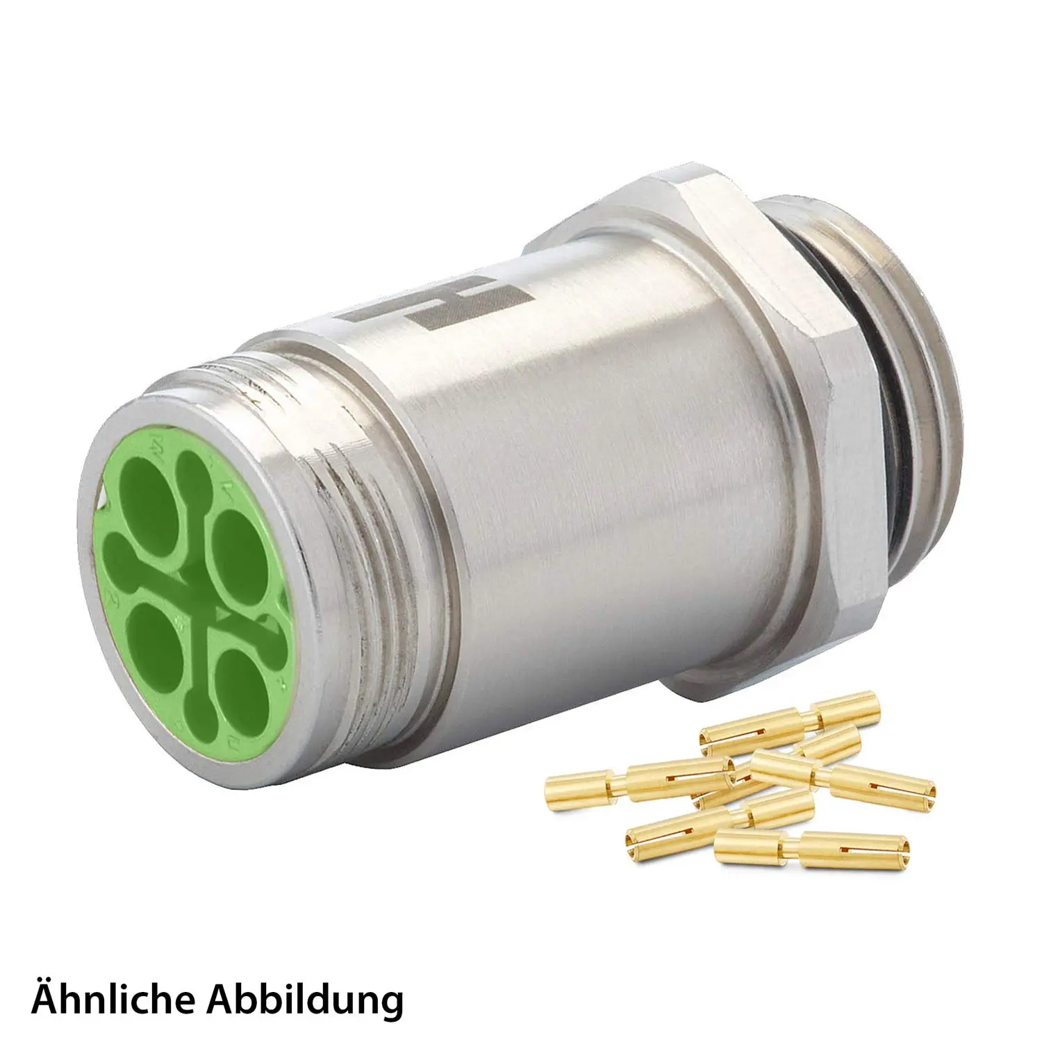 Produktfoto 1 von 799910934K HUMMEL SET inkl. Kontakte M16 Gerätesteckverbinder, Crimpeinsatz gerade Polzahl 10-pol., Buchse Vorderwand