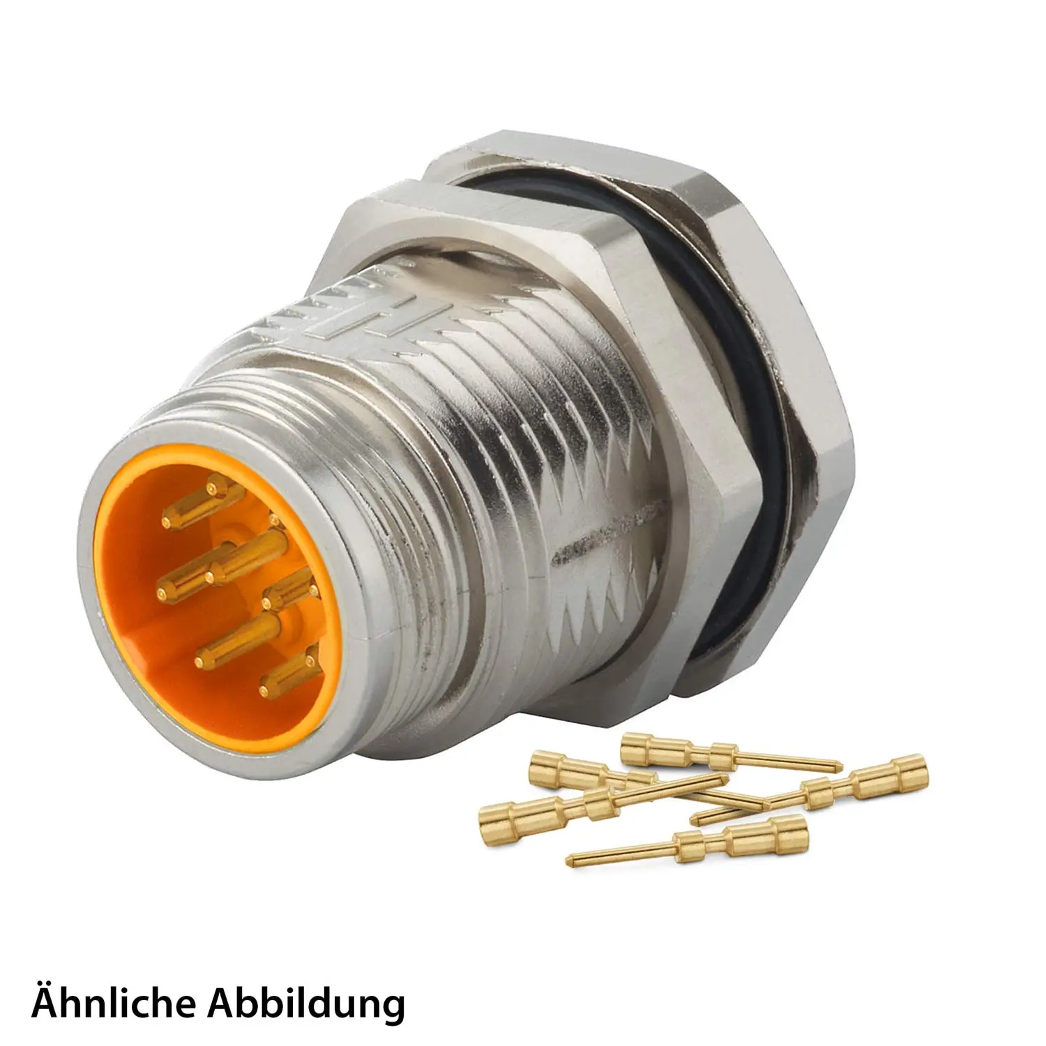 Produktfoto 1 von 799910980K HUMMEL SET inkl. Kontakte M16 Gerätesteckverbinder, Crimpeinsatz gerade Polzahl 3+4+PE, Stift mit Gegenmutter Hinterwand