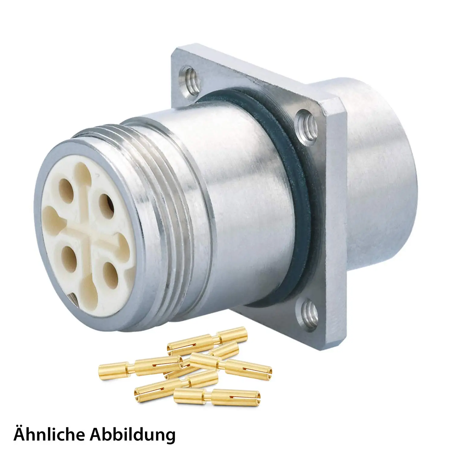 Produktfoto 1 von 799911010K HUMMEL SET inkl. Kontakte M16 Gerätesteckverbinder, Crimpeinsatz gerade Polzahl 3+4+PE, Buchse Hinterwand