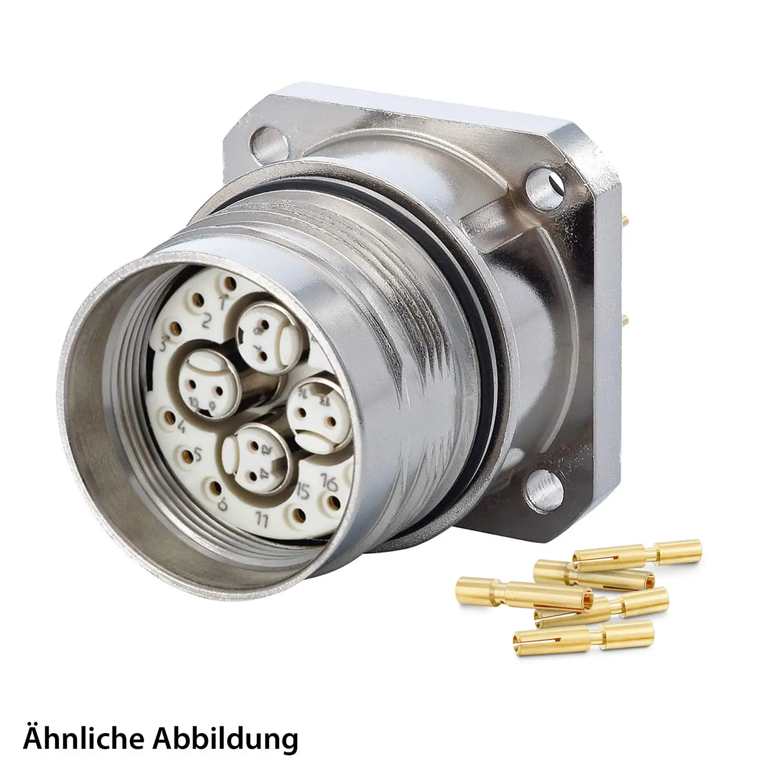799911191K HUMMEL SET inkl. Kontakte M23 Profinet Gerätesteckverbinder, Crimpeinsatz gerade Polzahl 20-pol.12+4x2, Buchse Vorderwand