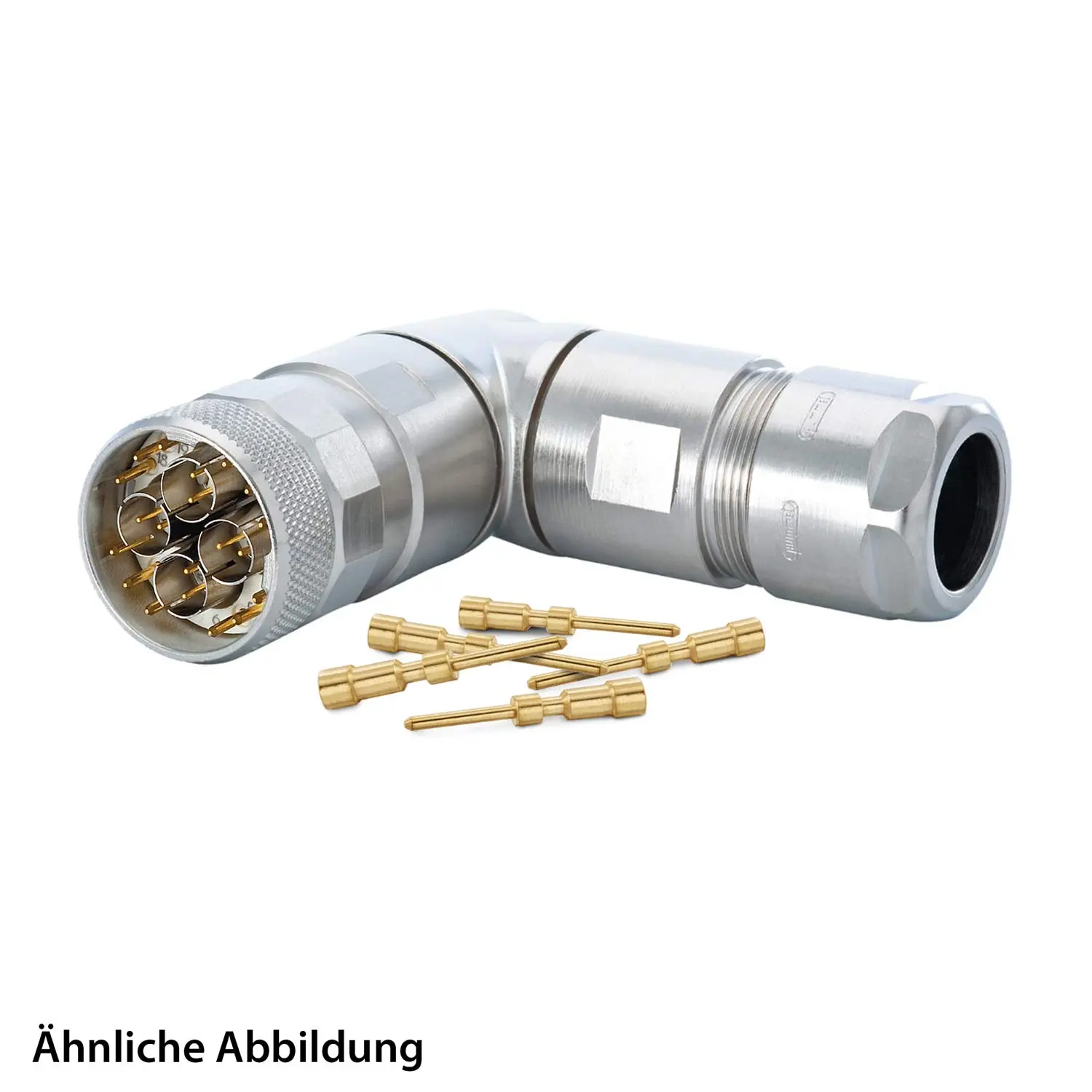 Produktfoto 1 von 799911183K HUMMEL SET inkl. Kontakte M23 Profinet Kabelsteckverbinder, Crimpeinsatz gewinkelt Polzahl 20-pol.12+4x2, Stift Kabelabgang gerade, Klemmbereich 11,0mm - 17,0mm