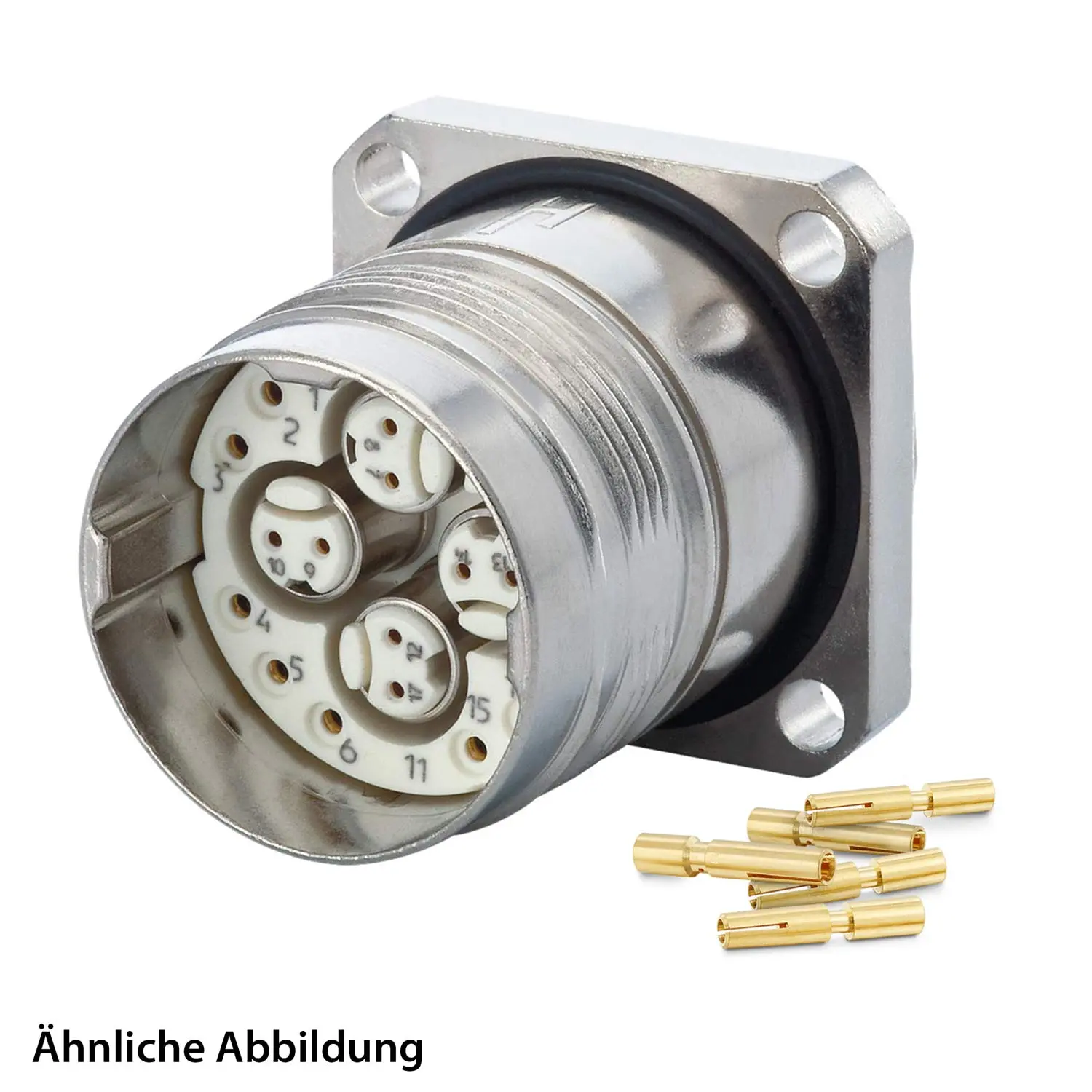 Produktfoto 1 von 799911200K HUMMEL SET inkl. Kontakte M23 Profinet Gerätesteckverbinder, Crimpeinsatz gerade Polzahl 20-pol.12+4x2, Buchse Hinterwand