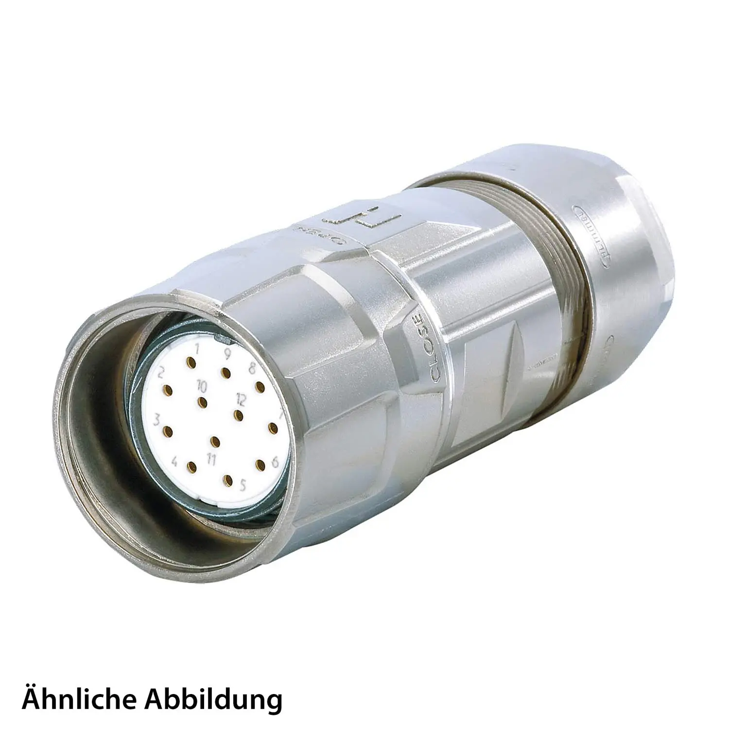 Produktfoto 1 von 799911697K HUMMEL SET inkl. Kontakte M23 Signal Kabelsteckverbinder, Löteinsatz gerade Polzahl 17-pol., Buchse Kabelabgang gerade, Klemmbereich 11,0mm - 17,0mm