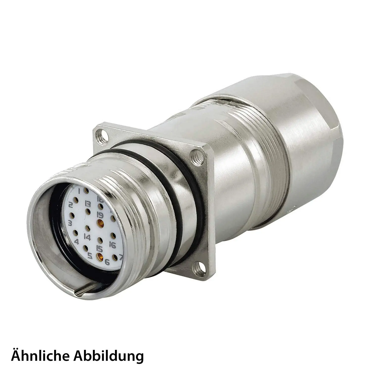 Produktfoto 1 von 799912152K HUMMEL SET inkl. Kontakte M23 Signal Wanddurchführung Kupplung, Löteinsatz gerade Polzahl 6-pol., Buchse Hinterwand, Kabelabgang gerade, Klemmbereich 7,0mm - 12,0mm