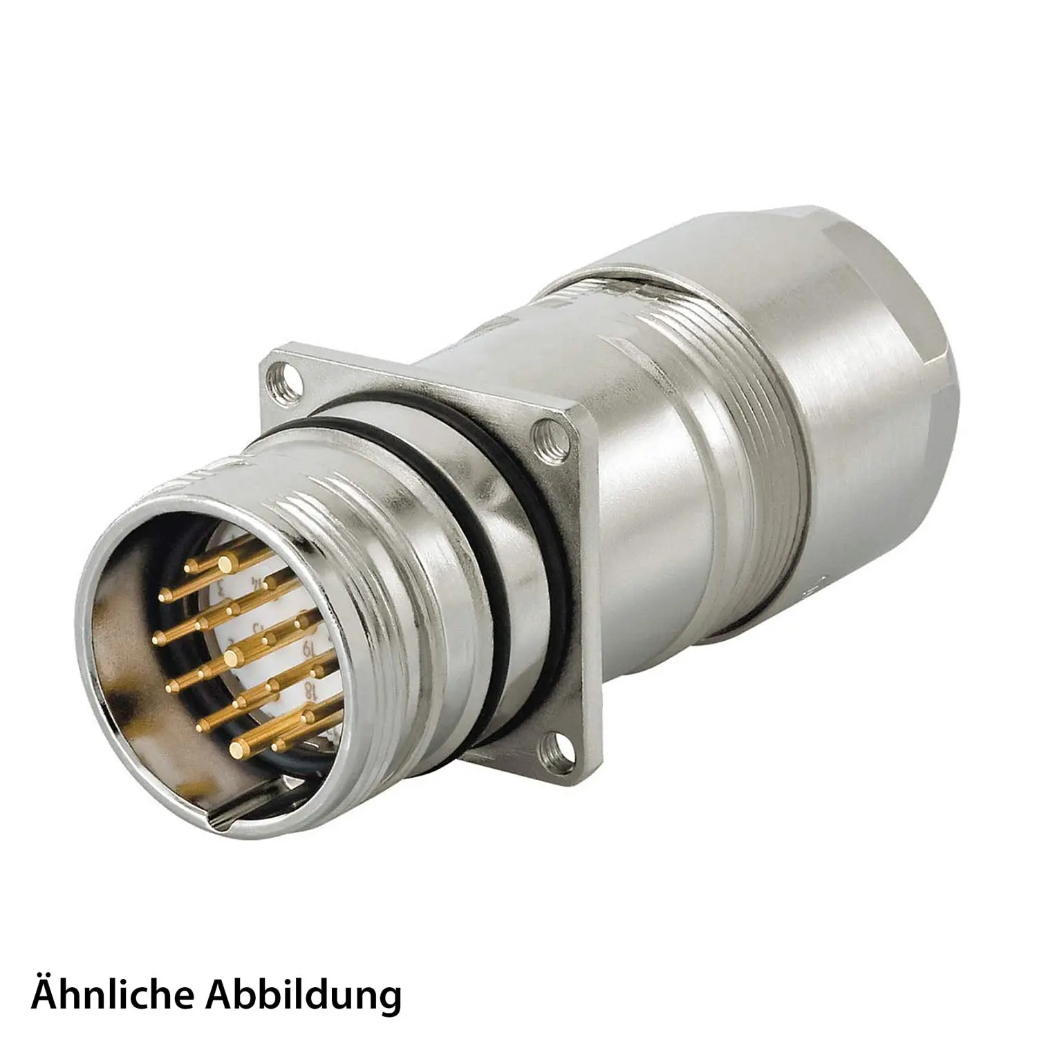 Produktfoto 1 von 799912165K HUMMEL SET inkl. Kontakte M23 Signal Wanddurchführung Kupplung, Löteinsatz gerade Polzahl 11+PE, Stift Hinterwand, Kabelabgang gerade, Klemmbereich 7,0mm - 12,0mm