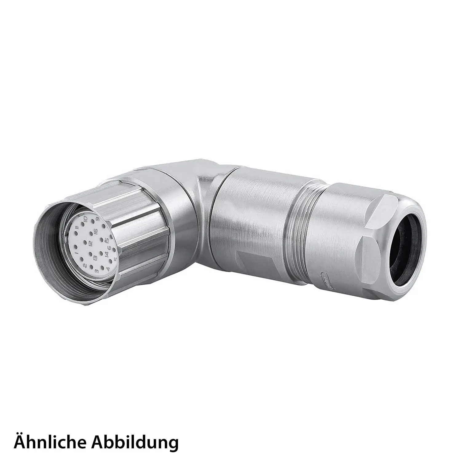 799912651K HUMMEL SET inkl. Kontakte M23 Signal Kabelsteckverbinder EMV, Löteinsatz gewinkelt Polzahl 2+16+PE, Buchse drehbar Kabelabgang seitlich, Klemmbereich 7,0mm - 12,0mm