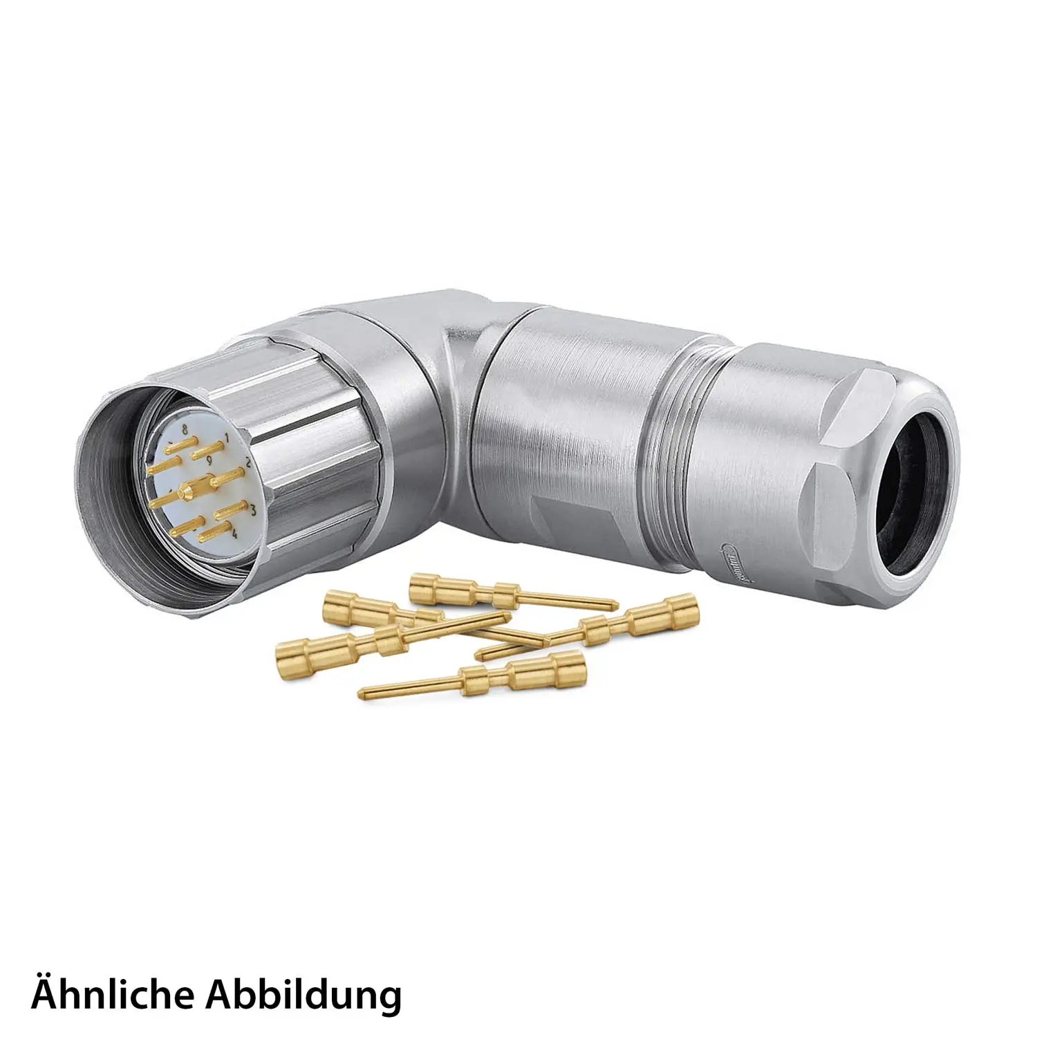 799912770K HUMMEL SET inkl. Kontakte M23 Signal Kabelsteckverbinder EMV Crimpeinsatz gewinkelt Polzahl 11+PE, Stift drehbar Kabelabgang seitlich, Klemmbereich 11,0mm - 17,0mm
