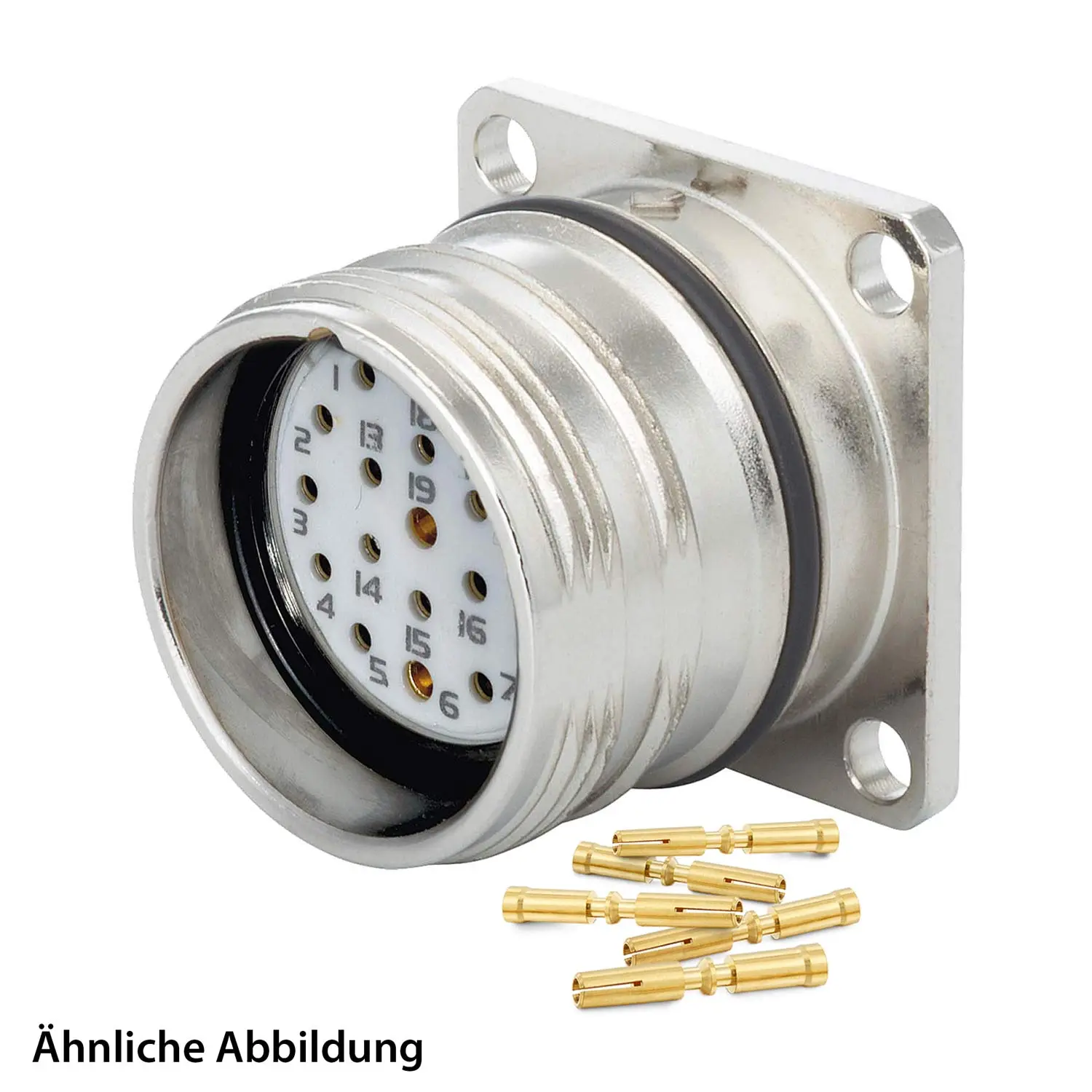 799913934K HUMMEL SET inkl. Kontakte M23 Signal Gerätesteckverbinder, Crimpeinsatz gerade Polzahl 11+PE, Buchse mit Vibrationsschutz Vorderwand
