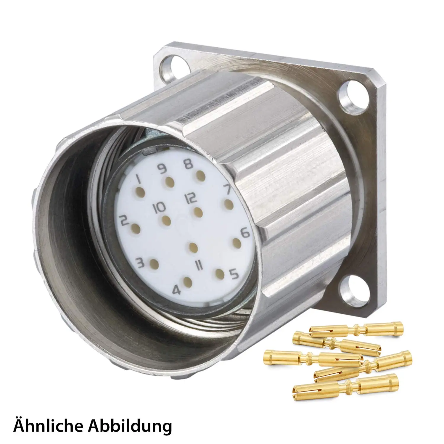 799914503K HUMMEL SET inkl. Kontakte M23 Signal Gerätesteckverbinder, Crimpeinsatz gerade Polzahl 9-pol. 1+8, Buchse mit Rändelmutter Vorderwand