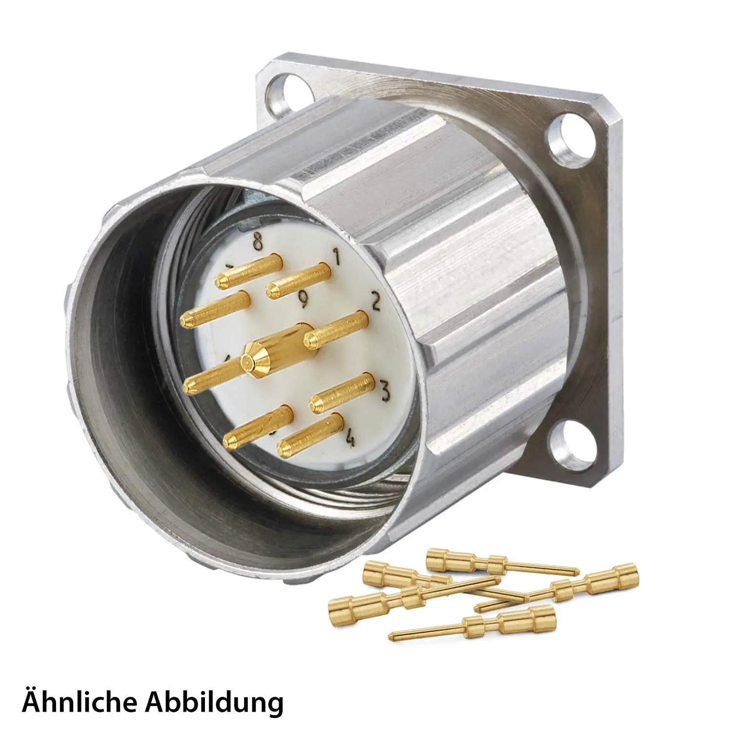 799914504K HUMMEL SET inkl. Kontakte M23 Signal Gerätesteckverbinder, Crimpeinsatz gerade Polzahl 12-pol., Stift mit Rändelmutter Vorderwand