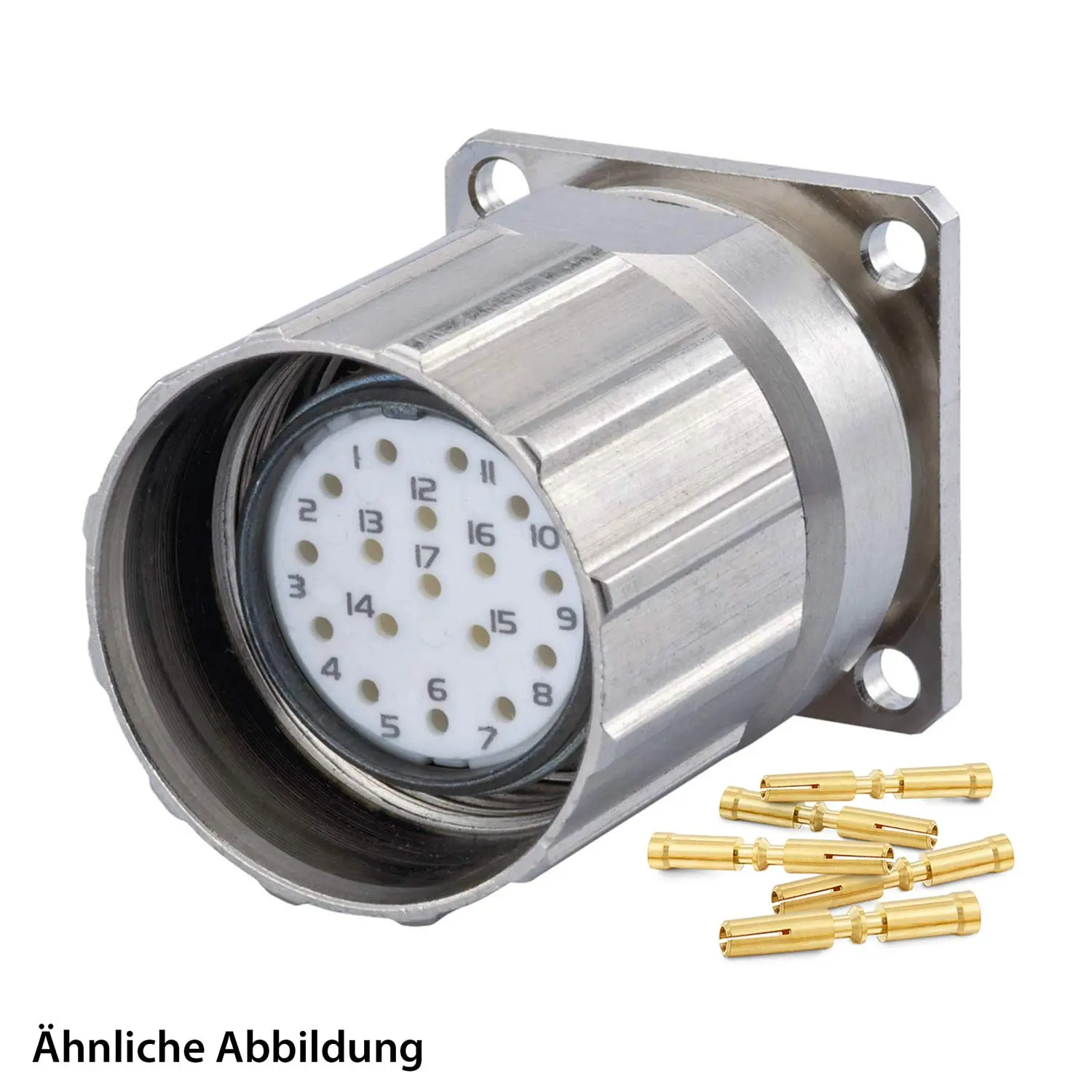 799914793K HUMMEL SET inkl. Kontakte M23 Signal Gerätesteckverbinder, Crimpeinsatz gerade Polzahl 9-pol. 1+8, Buchse mit Rändel positionierbar Vorderwand