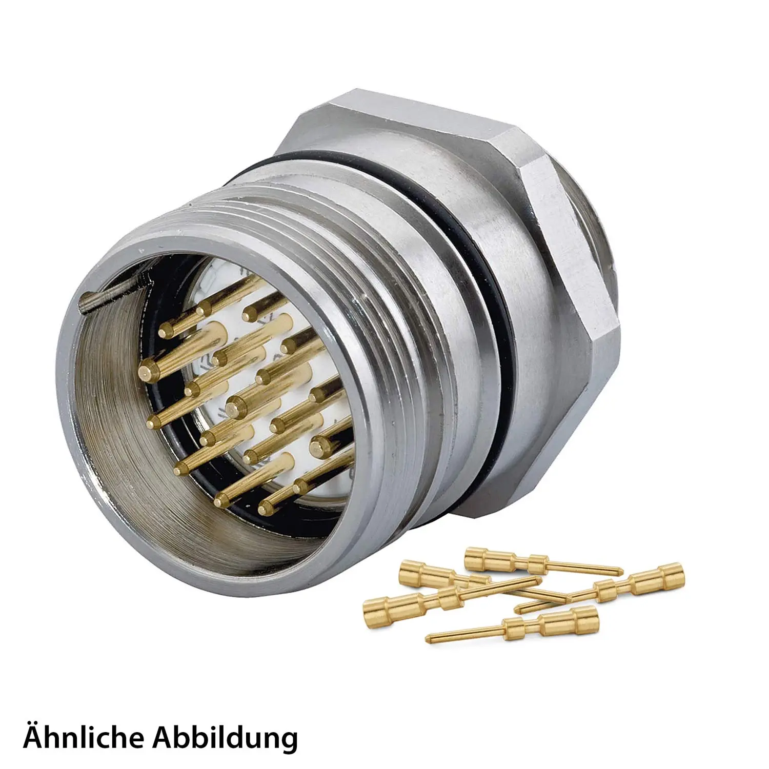 Produktfoto 1 von 799914908K HUMMEL SET inkl. Kontakte M23 Signal Gerätesteckverbinder, Crimpeinsatz gerade Polzahl 7-pol., Stift Vorderwand