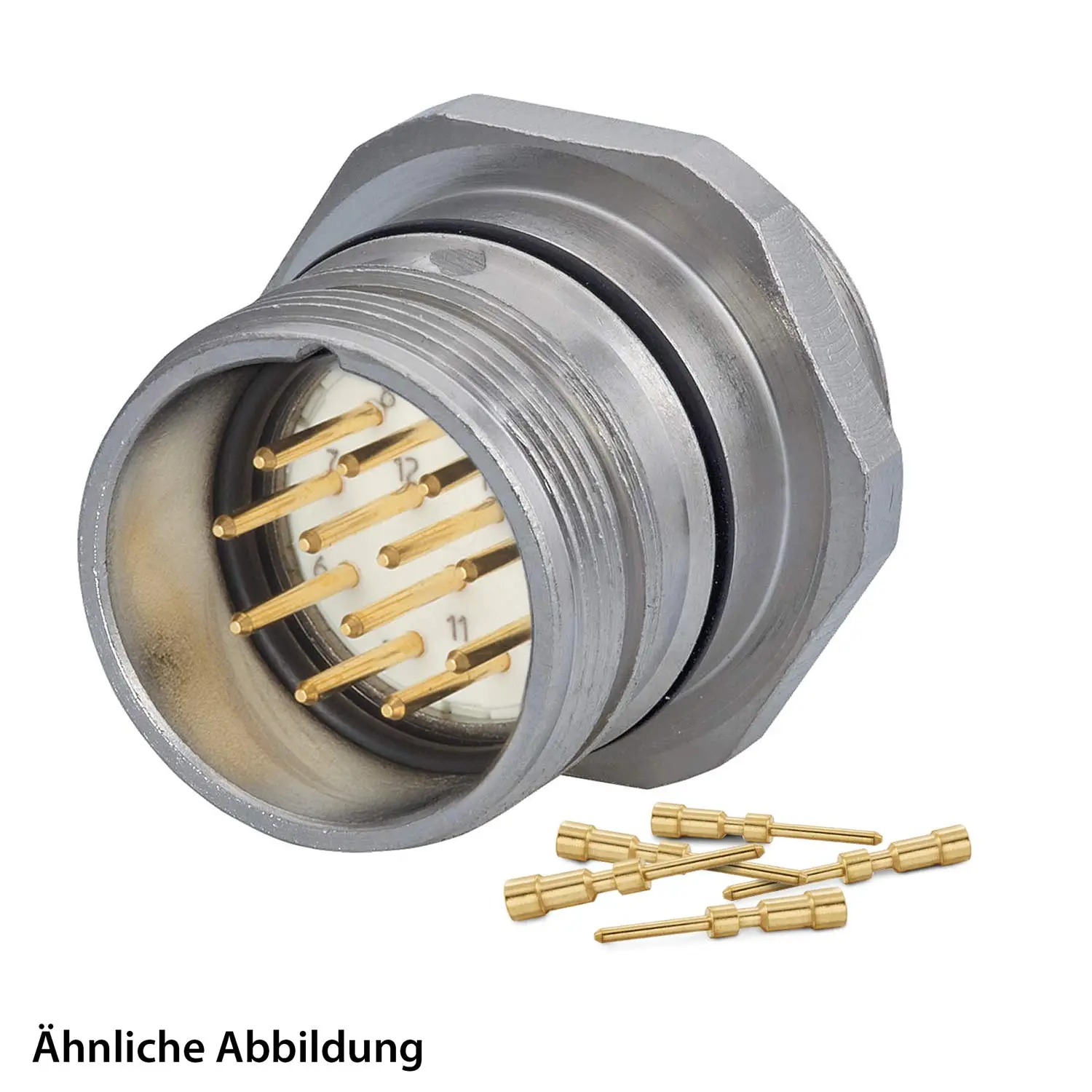 799915141K HUMMEL SET inkl. Kontakte M23 Signal Gerätesteckverbinder, Crimpeinsatz gerade Polzahl 12-pol., Stift Vorderwand