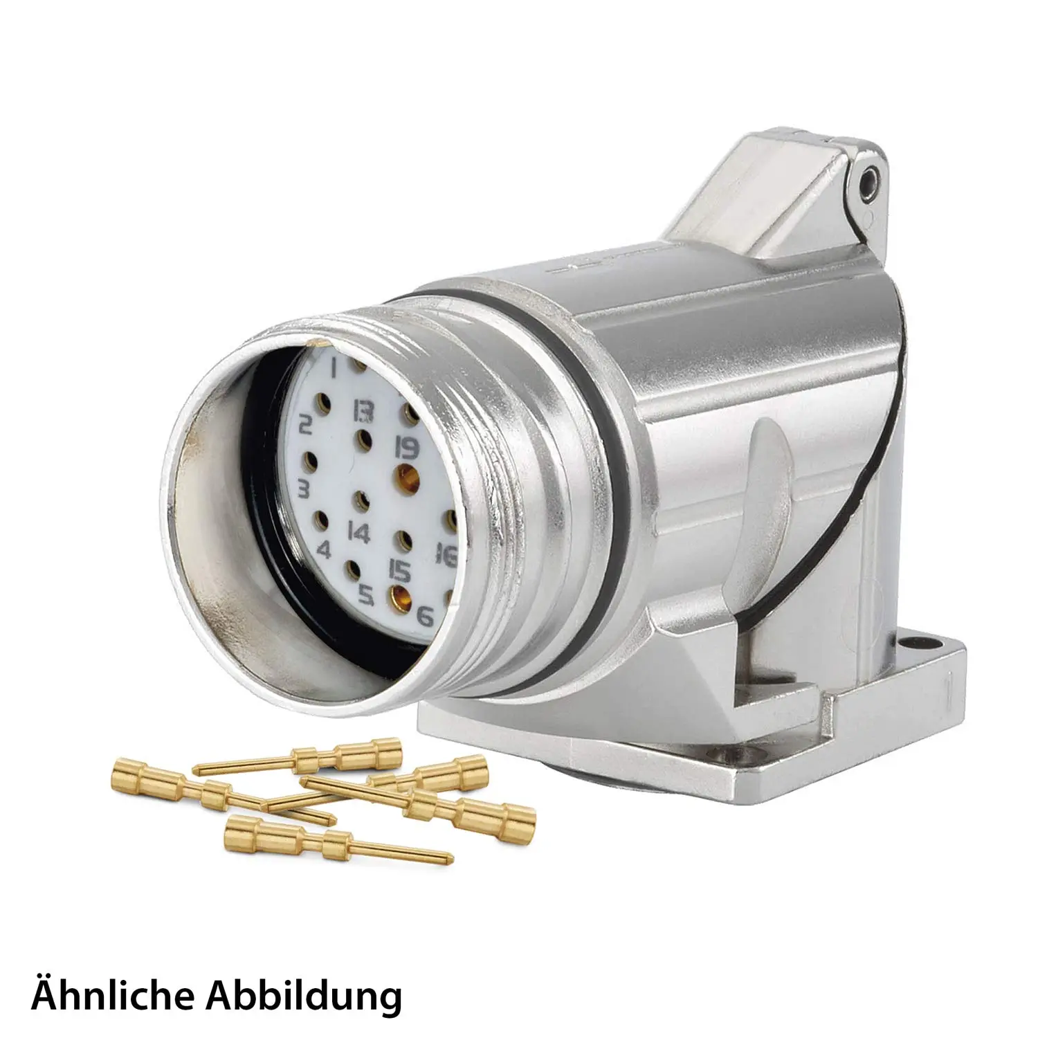 Produktfoto 1 von 799915218K HUMMEL SET inkl. Kontakte M23 Signal Gerätesteckverbinder, Crimpeinsatz gewinkelt Polzahl 9-pol. 1+8, Stift Vorderwand