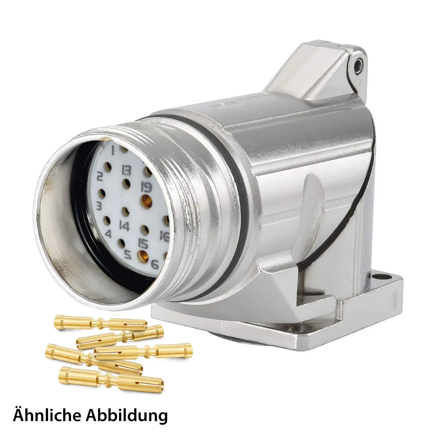 Produktfoto 1 von 799915246K HUMMEL SET inkl. Kontakte M23 Signal Gerätesteckverbinder, Crimpeinsatz gewinkelt Polzahl 11+PE, Buchse Vorderwand