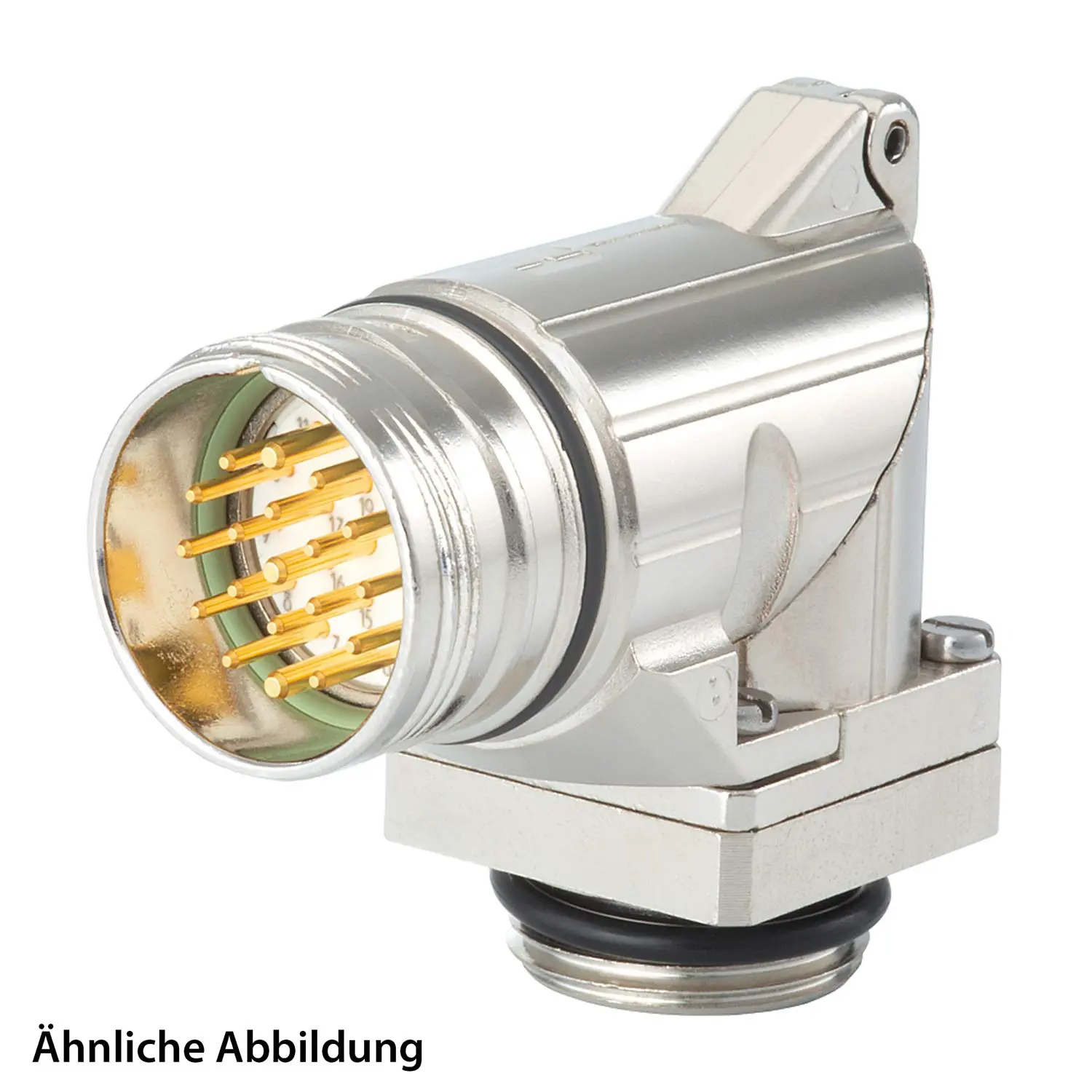 Produktfoto 1 von 799915280K HUMMEL SET inkl. Kontakte M23 Signal Gerätesteckverbinder, Löteinsatz gewinkelt Polzahl 9-pol. 1+8, Stift drehbar um 335 Grad Vorderwand
