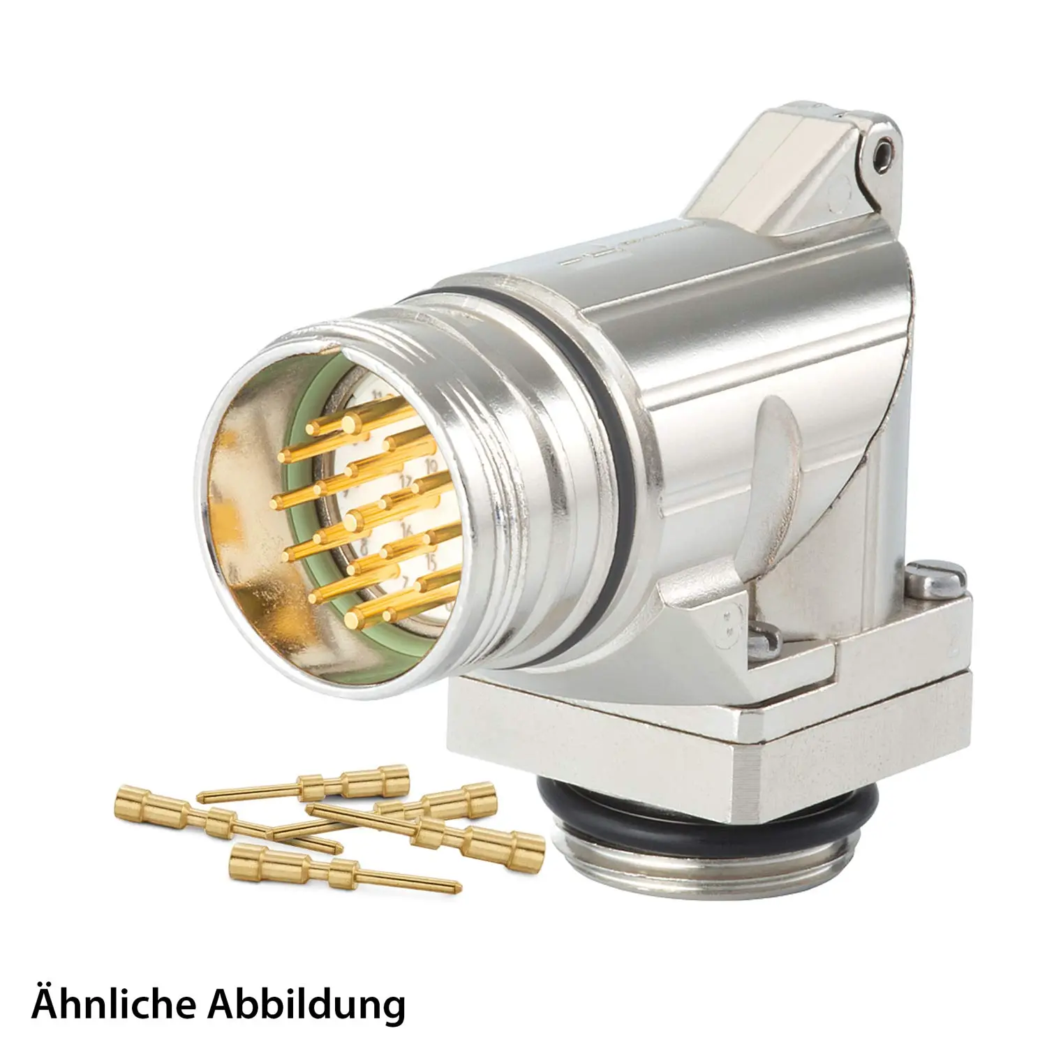 799915348K HUMMEL SET inkl. Kontakte M23 Signal Gerätesteckverbinder, Crimpeinsatz gewinkelt Polzahl 16-pol., Buchse drehbar um 335 Grad Vorderwand