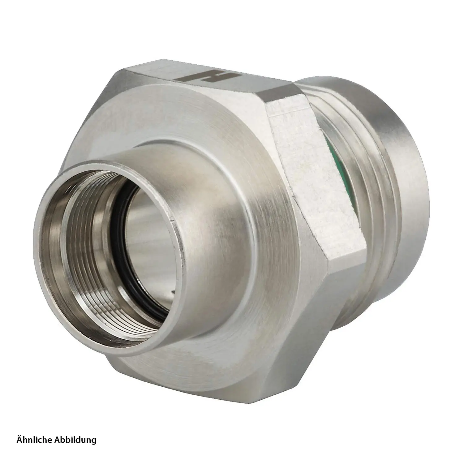 A712-7S4400000G HUMMEL M12 Power Gerätestecker für Buchse gerade mit Gegenmutter Vorderwand Farbe silber