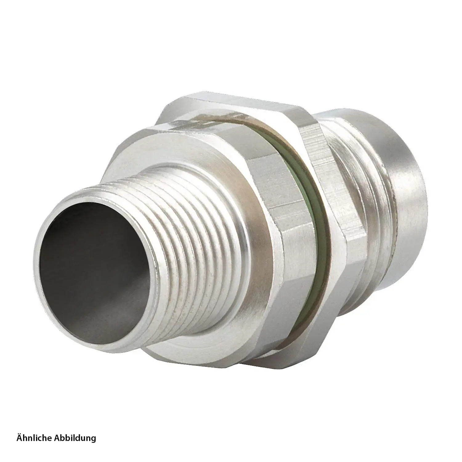 Produktfoto 1 von A712-7K4200000G HUMMEL M12 Power Gerätestecker für Stift gerade mit Gegenmutter Vorderwand Farbe silber