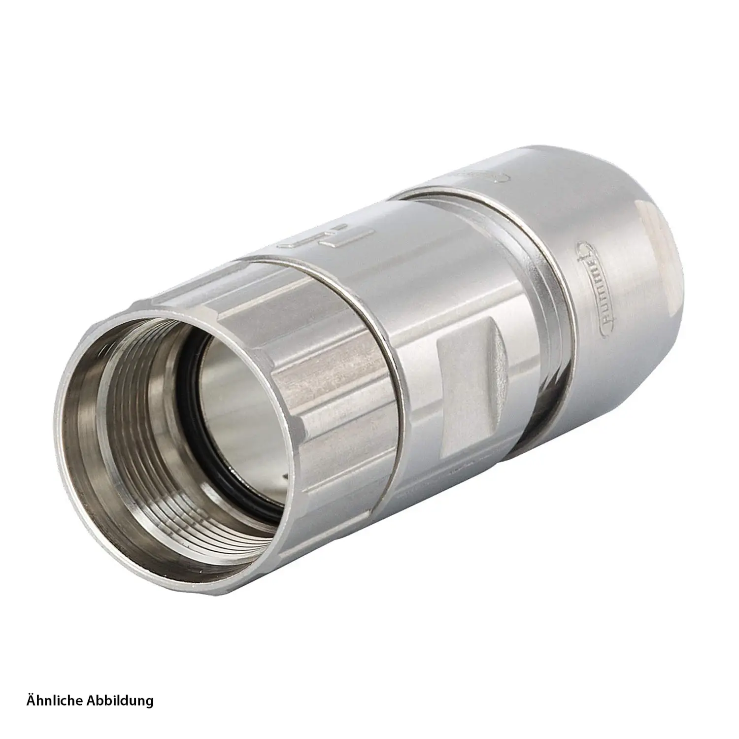 Produktfoto 1 von 7811400000 HUMMEL M16 Kabelsteckverbinder gerade lange Version Kabelabgang gerade, Klemmbereich 5,0mm - 9,0mm Farbe silber