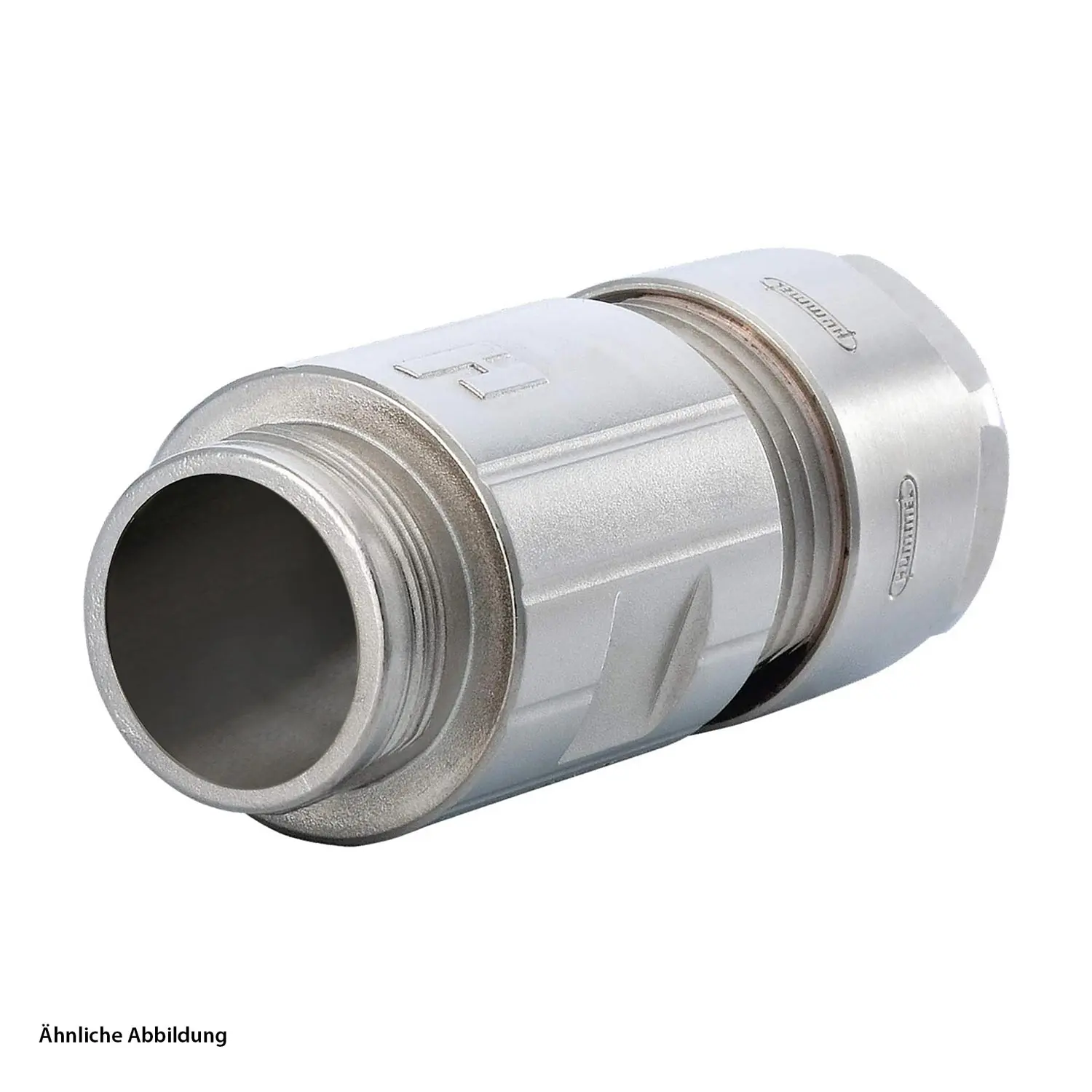 Produktfoto 1 von 7820400000 HUMMEL M16 Kupplungssteckverbinder gerade Kabelabgang gerade, Klemmbereich 5,0mm - 9,0mm Farbe silber