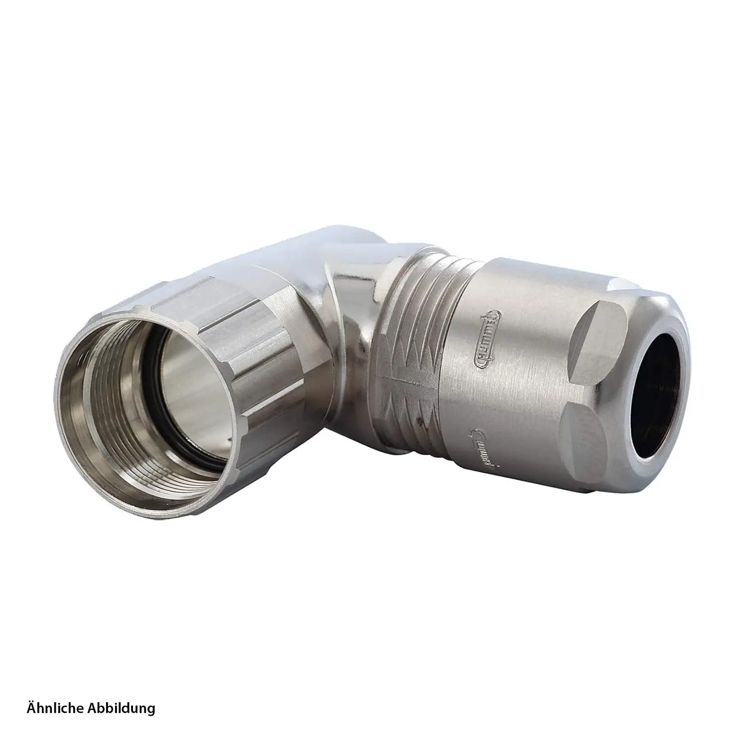 7831500000 HUMMEL M16 Kabelsteckverbinder gewinkelt orientierbar Kabelabgang seitlich, Klemmbereich 8,0mm - 11,0mm Farbe silber
