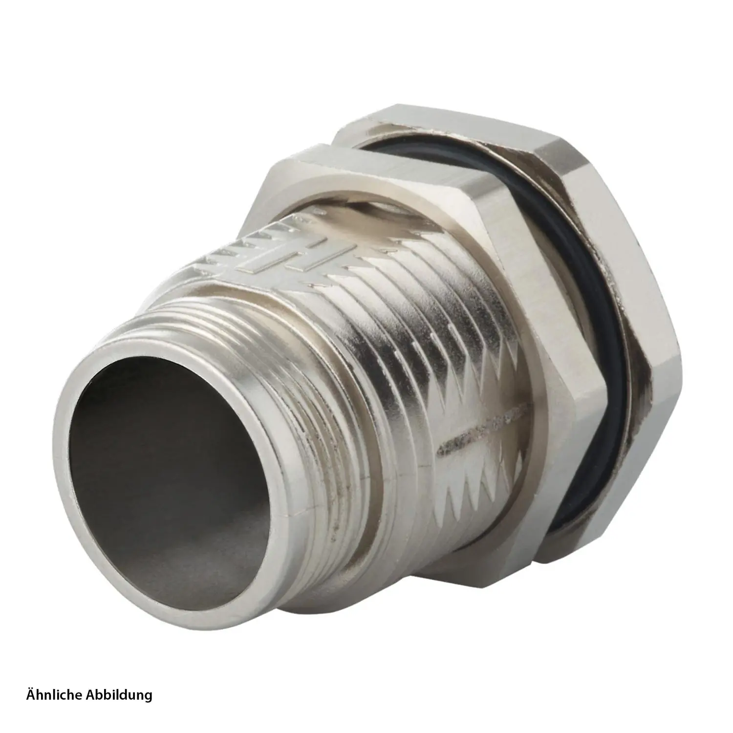 Produktfoto 1 von 7850000000 HUMMEL M16 Gerätesteckverbinder gerade mit Gegenmutter Hinterwand Farbe silber