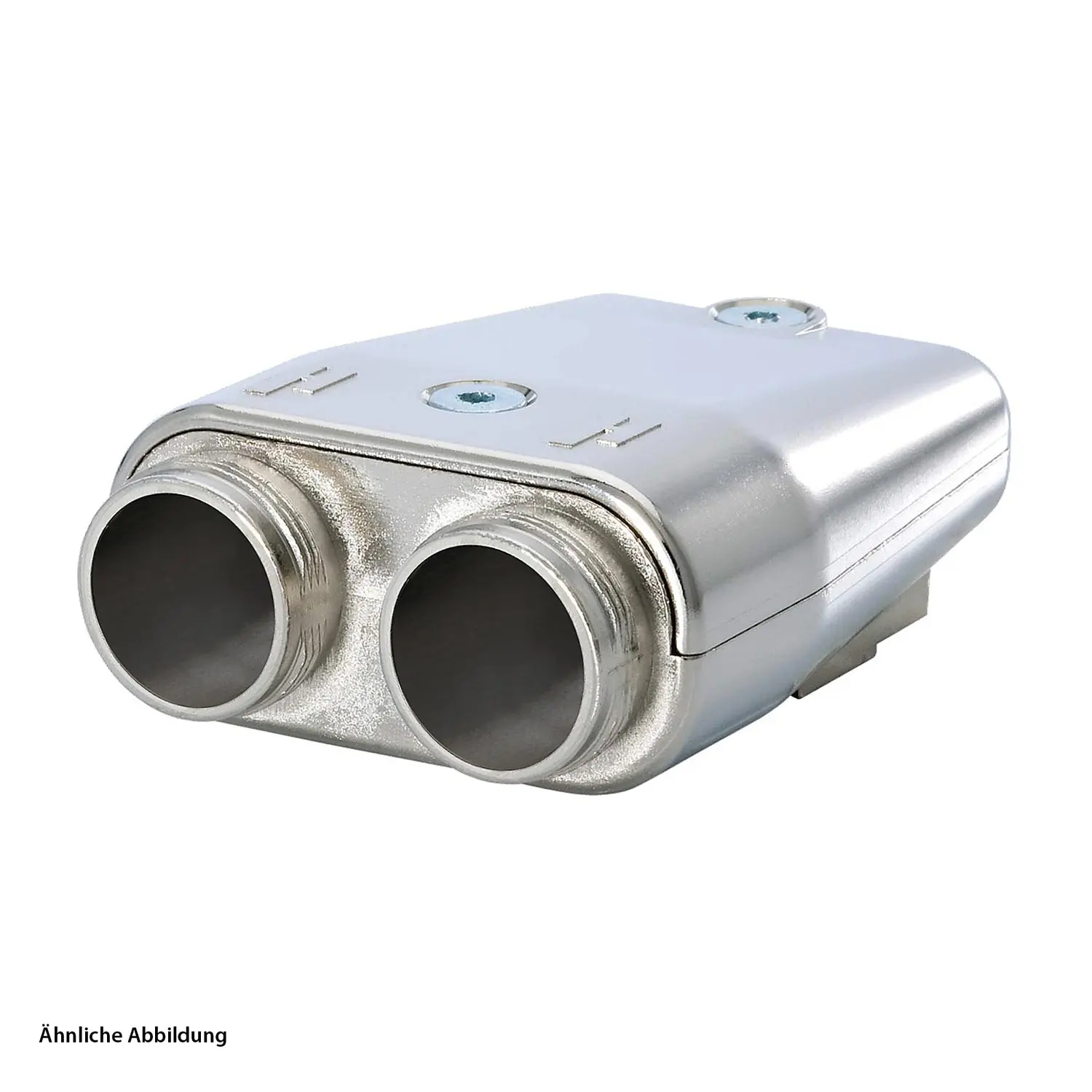 Produktfoto 1 von 7848000000 HUMMEL M16/M16 TWINTUS Flanschgehäuse Farbe silber Anschraubloch 15,0mm x 15,0mm Bohrung 4x2,7mm