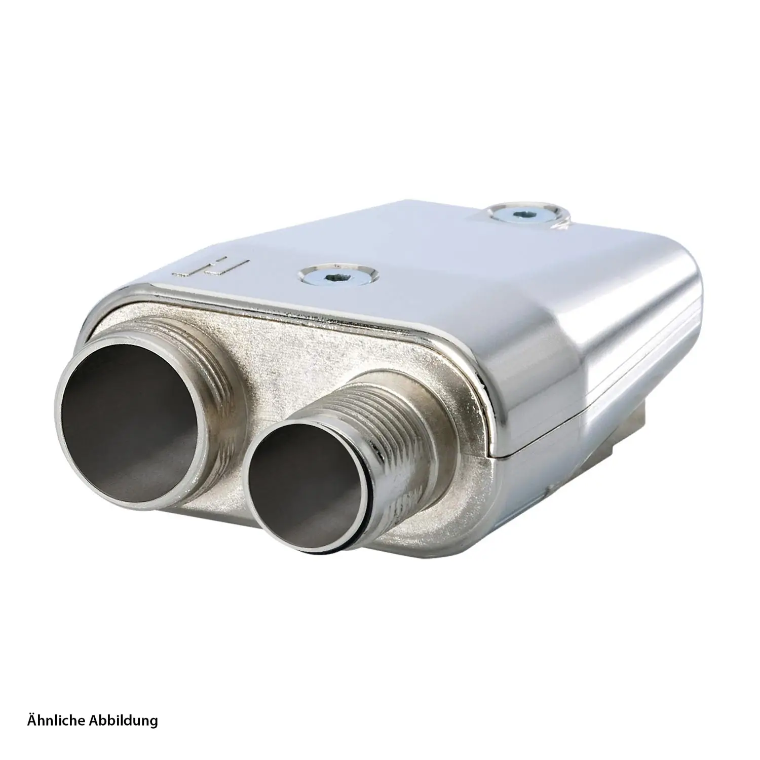 Produktfoto 1 von 7848200000 HUMMEL M16/M12 TWINTUS Flanschgehäuse Farbe silber Anschraubloch 15,0mm x 15,0mm Bohrung 4x2,7mm