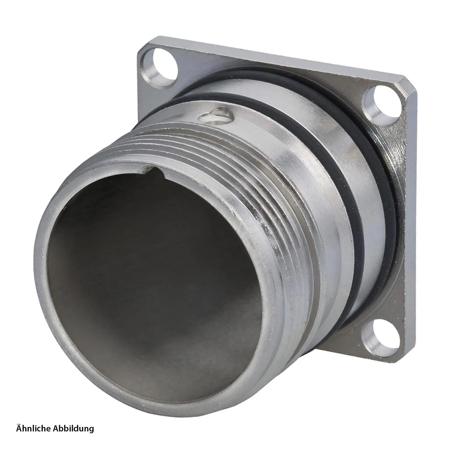 Produktfoto 1 von 746200000S HUMMEL M23 Signal Gerätesteckverbinder gerade mit Vibrationsschutz Hinterwand 200V, Farbe silber