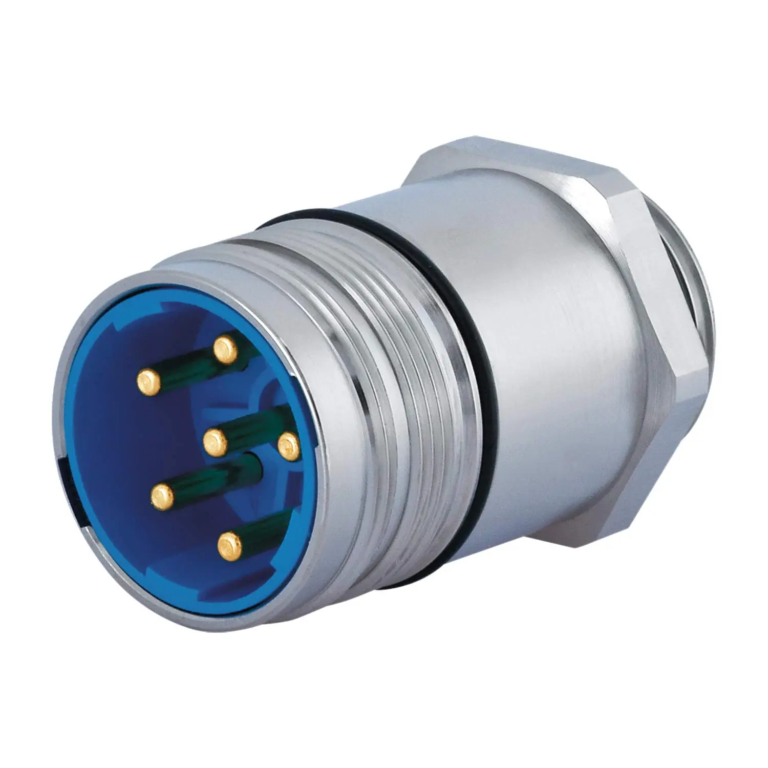 Produktfoto 1 von 7623000000 HUMMEL M23 Leistung Gerätesteckverbinder gerade Vorderwand Farbe silber