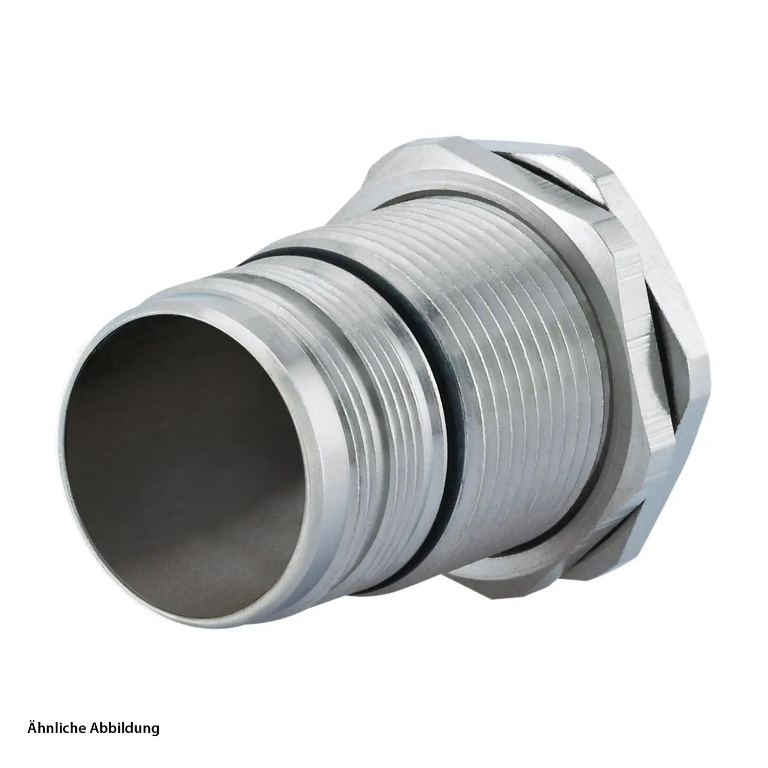 Produktfoto 1 von 7651000000 HUMMEL M23 Leistung Gerätesteckverbinder gerade mit Gegenmutter Hinterwand Farbe silber