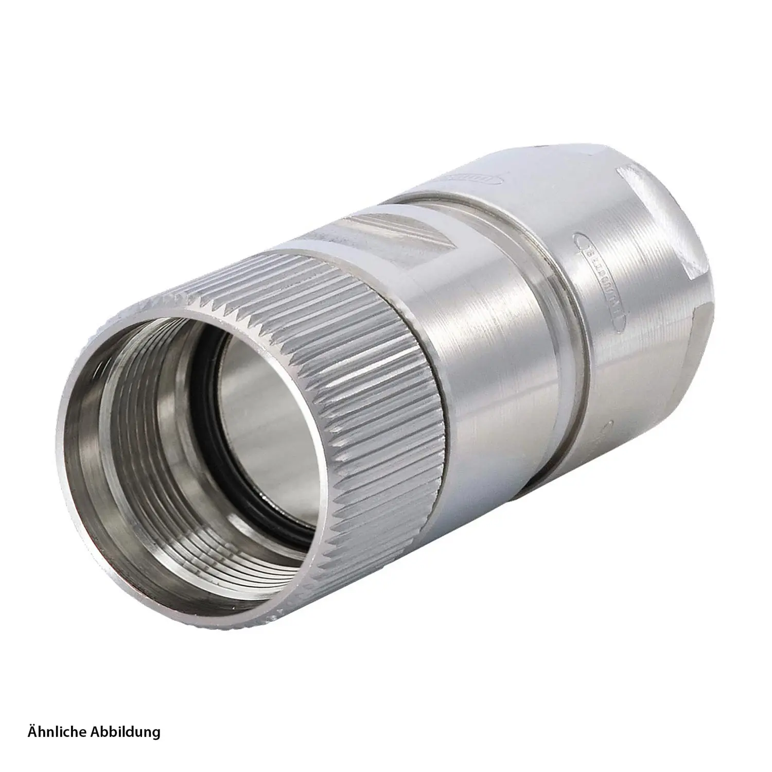 Produktfoto 1 von 7814400000 HUMMEL M16 INOX Kabelsteckverbinder gerade Kabelabgang gerade, Klemmbereich 5,0mm - 9,0mm Farbe silber