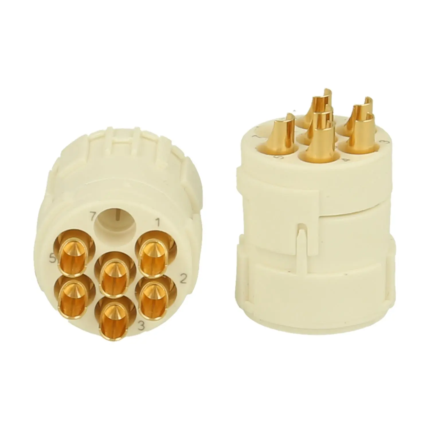 Produktfoto 1 von 7001906104 HUMMEL M23 Signal Löt-Kontakteinsatz Buchse Lötanschluss, Polzahl 6-polig 300V, 20A, Farbe weiß