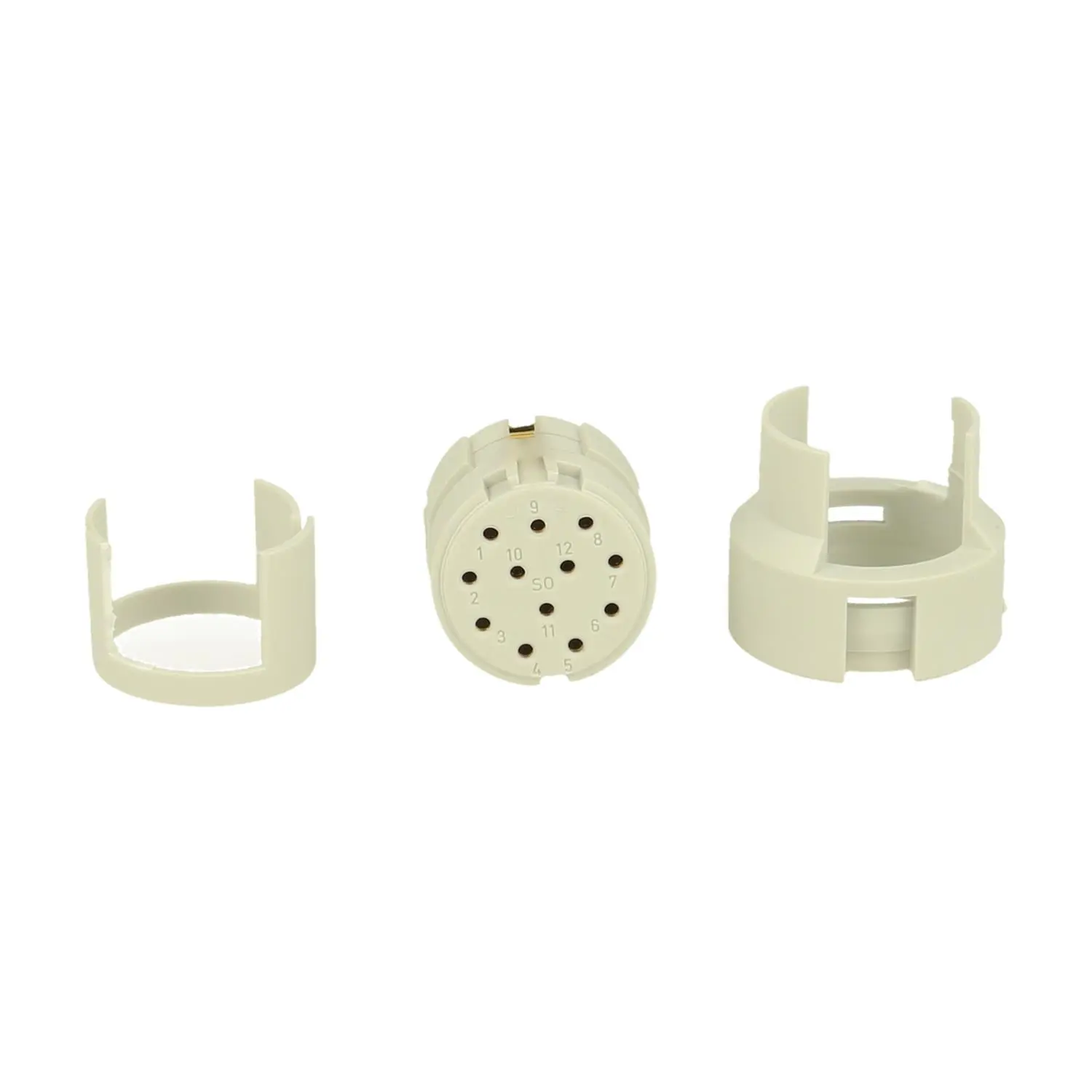 Produktfoto 1 von 7001912114 HUMMEL M23 Signal Löt-Kontakteinsatz Buchse Lötanschluss, Polzahl 11+PE 200V, 8A, Farbe weiß