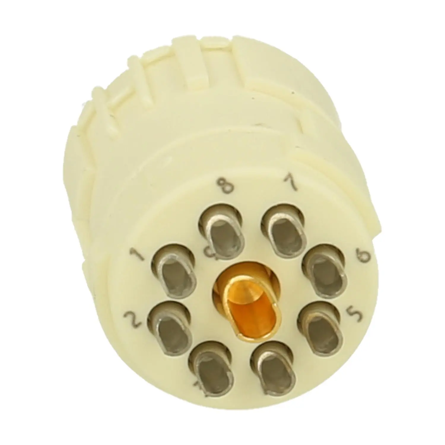 Produktfoto 1 von 7002981104 HUMMEL M23 Signal Löt-Kontakteinsatz Buchse Lötanschluss, Polzahl 9-polig, 1+8 200V Steuerkontakt 200V, 20A/8A, Farbe weiß
