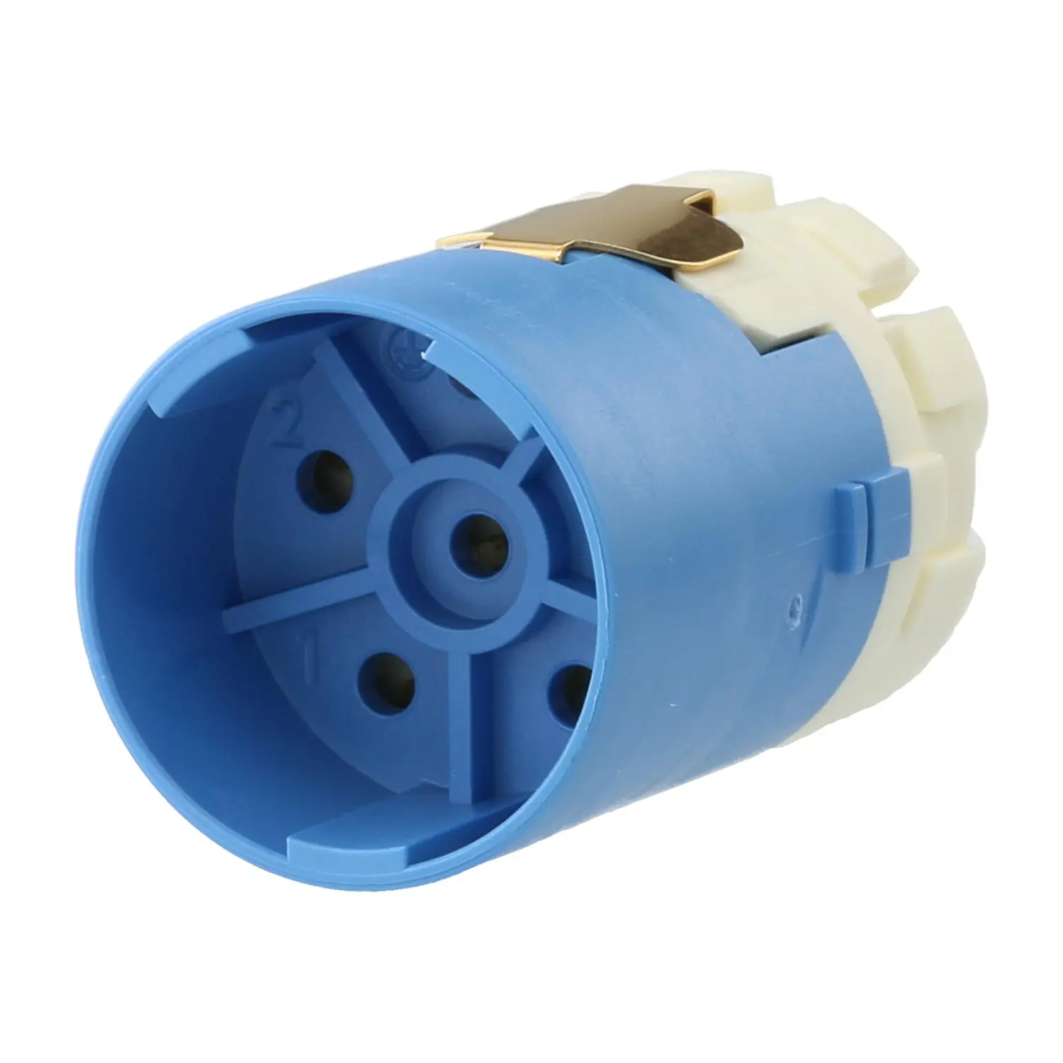 Produktfoto 1 von 7084951121 HUMMEL M23 Leistung Crimp-Kontakteinsatz Stift Crimpanschluss, Polzahl 5+PE 600V, 28A, Farbe blau