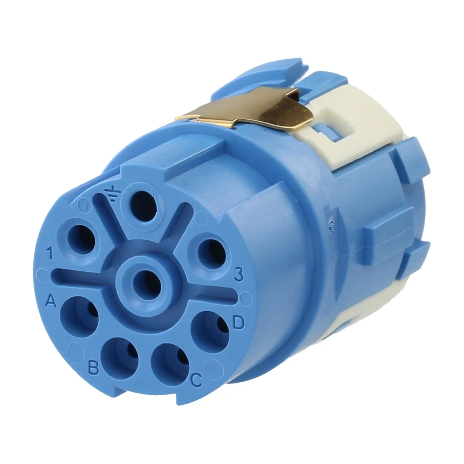 Produktfoto 1 von 7084943122 HUMMEL M23 Leistung Crimp-Kontakteinsatz Buchse Crimpanschluss, Polzahl 3+4+PE 600V Steuerkontakt 300V, 28A/8A, Farbe blau