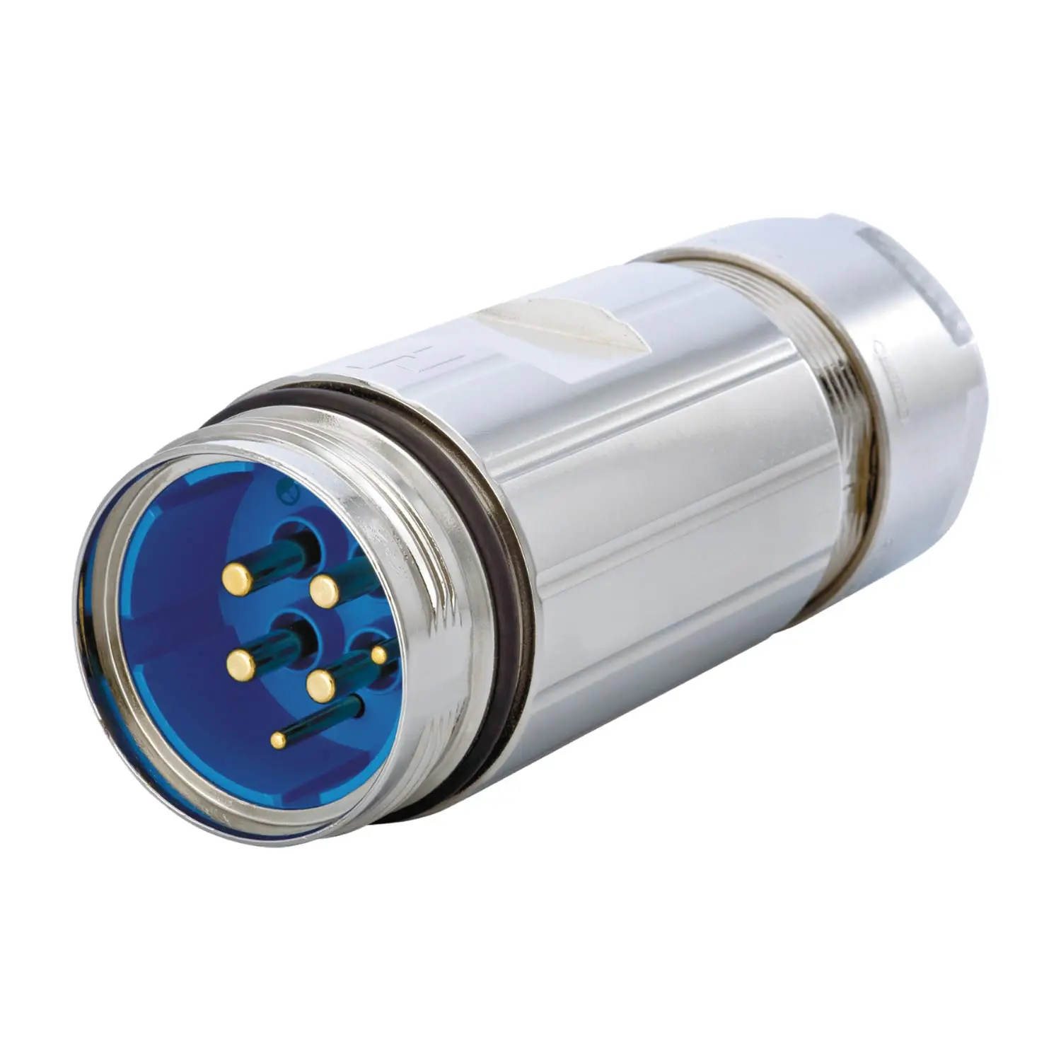 Produktfoto 1 von 7720823000 HUMMEL M40 Leistung Kupplungssteckverbinder gerade Stift Crimpanschluss, Polzahl 3+2+PE Kabelabgang gerade, Klemmbereich 21,0mm - 28,0mm
