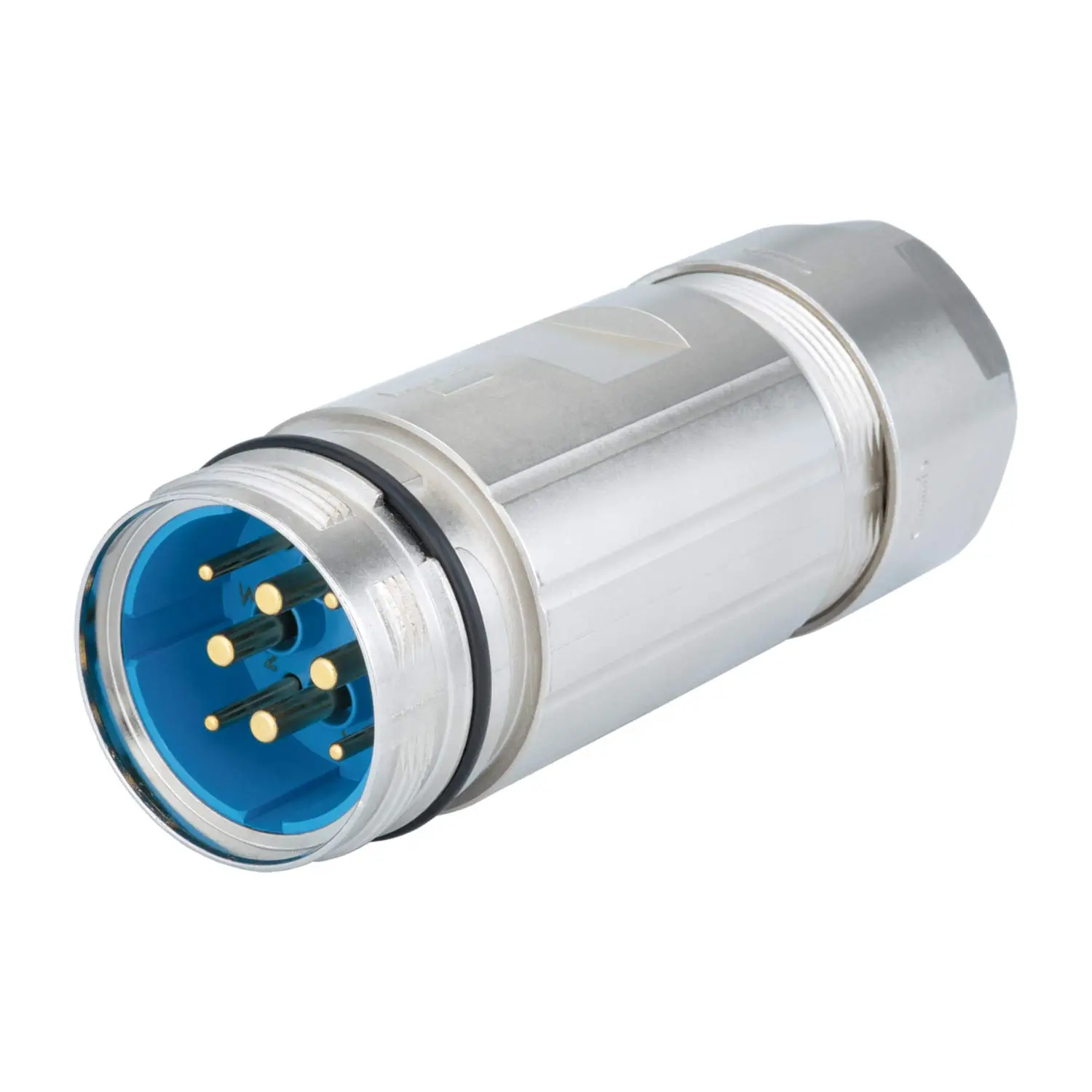 Produktfoto 1 von 772084300S HUMMEL M40 Leistung Kupplungssteckverbinder gerade Stift Crimpanschluss, Polzahl 3+4+PE Kabelabgang gerade, Klemmbereich 21,0mm - 28,0mm