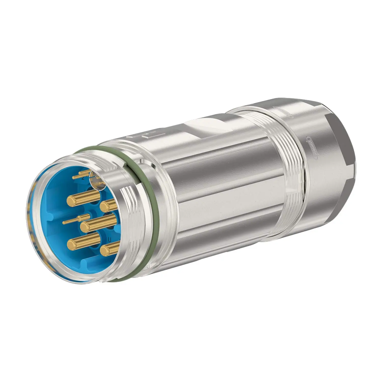 Produktfoto 1 von 772086600S HUMMEL M40 Hybrid Kupplungssteckverbinder gerade Stift Crimpanschluss, Polzahl 4+6+PE Kabelabgang gerade, Klemmbereich 21,0mm - 28,0mm